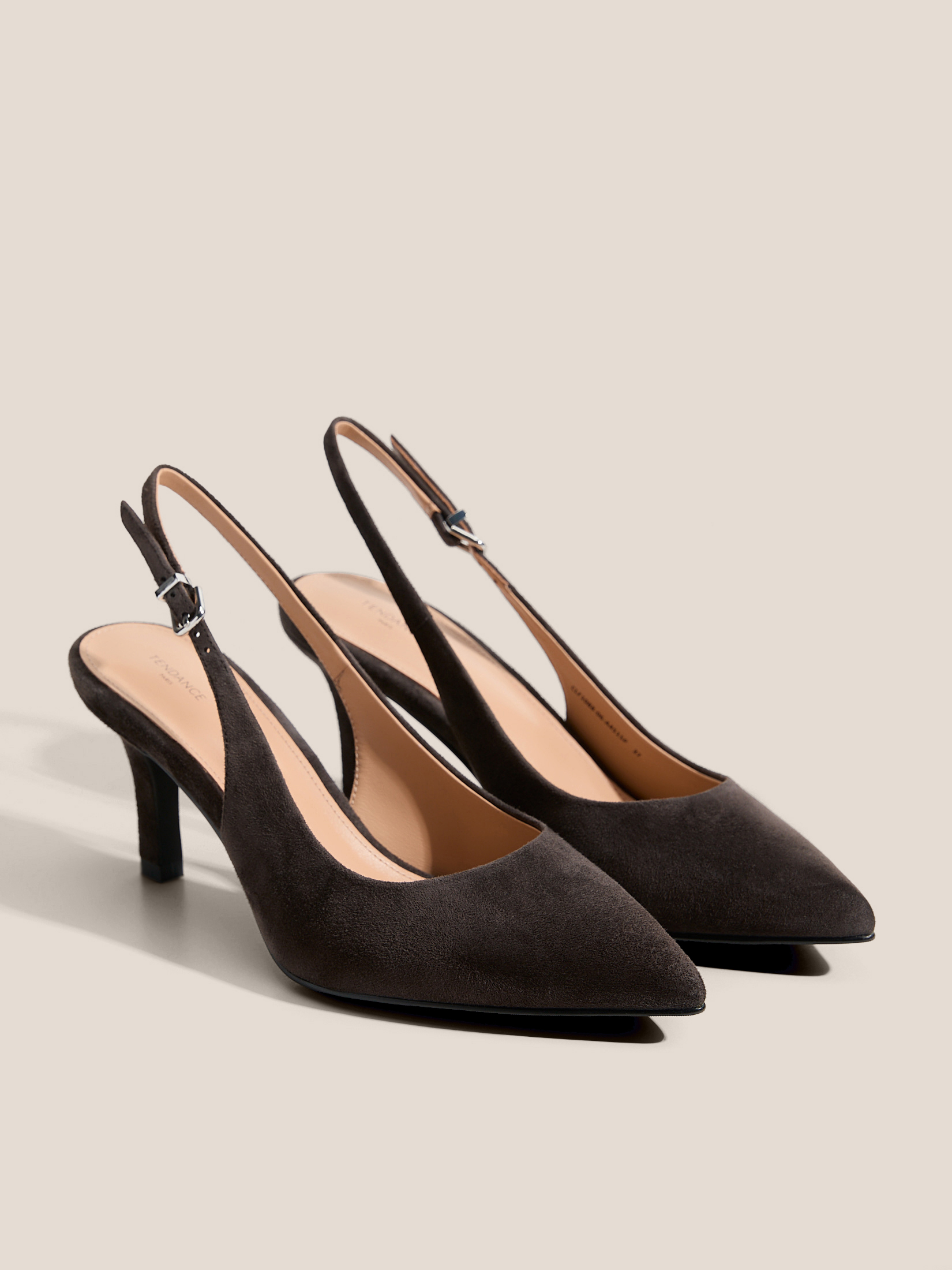 Женские туфли с открытой пяткой (слинг-бэк) TENDANCE 4825795, серовато-коричневый