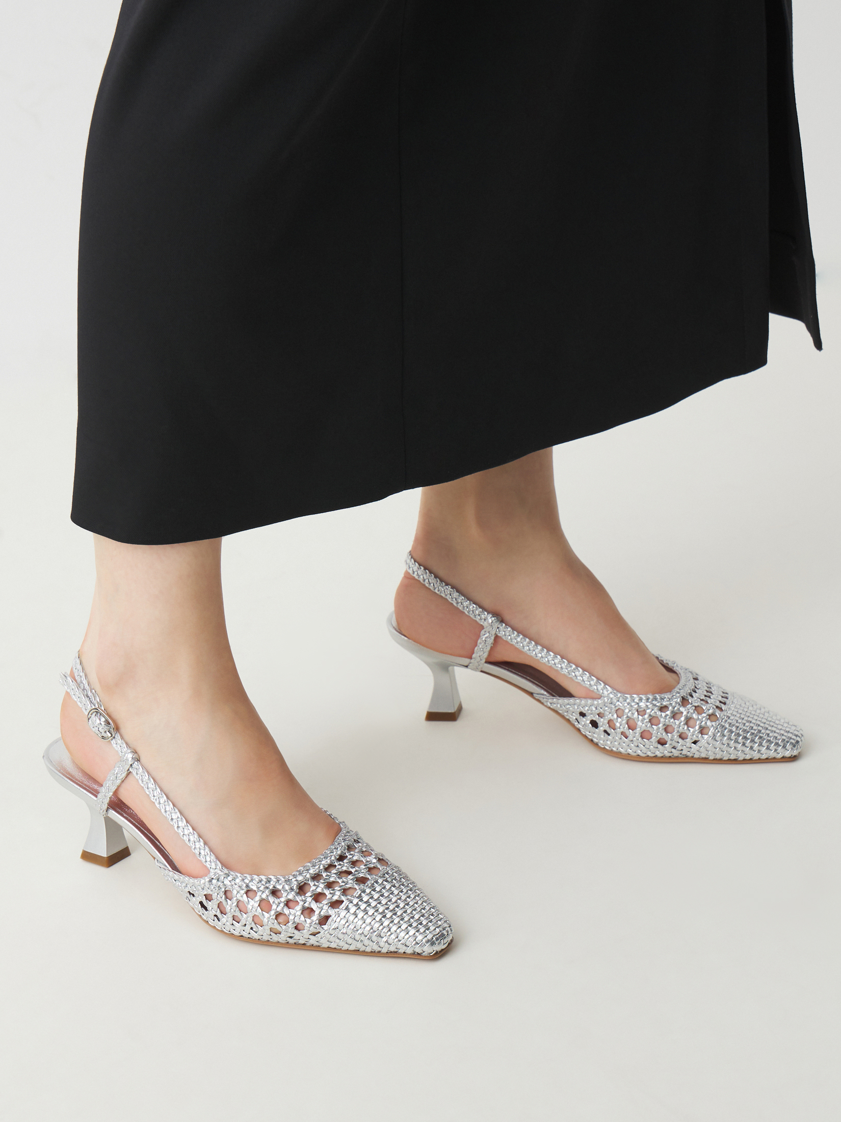 Женские туфли с открытой пяткой (слинг-бэк) TENDANCE 4685962, серебряный
