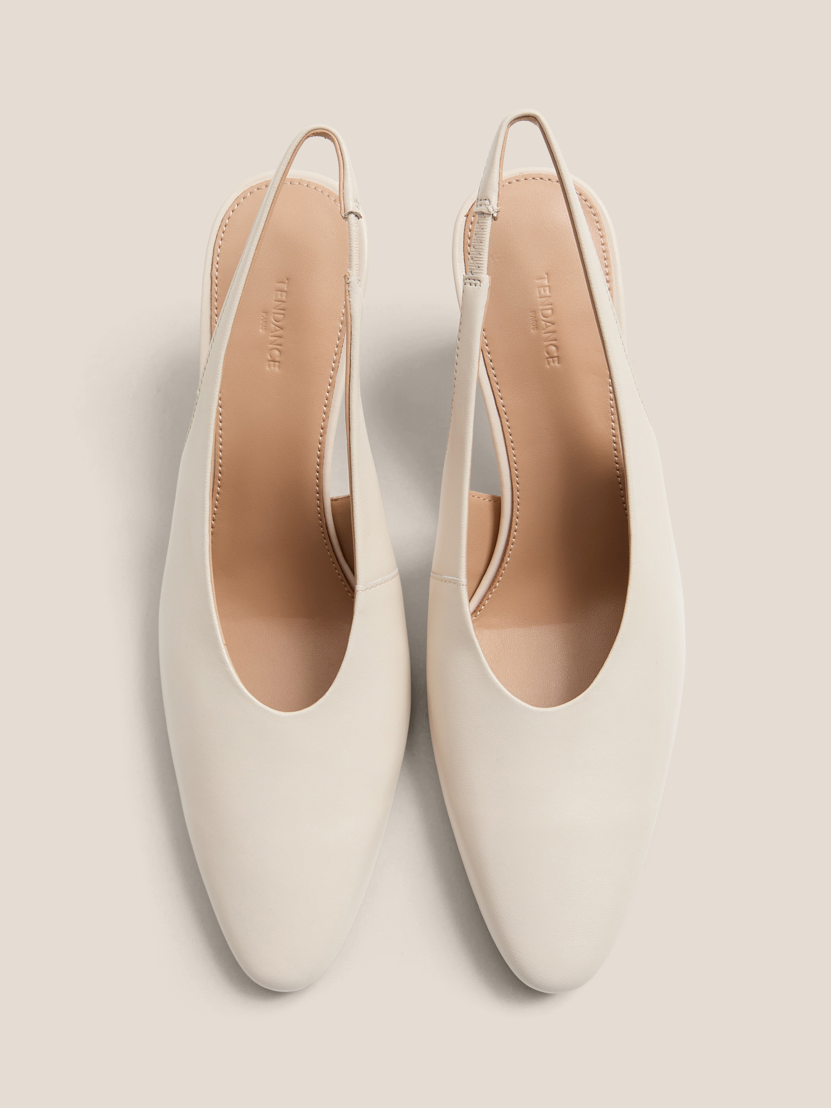 Женские туфли с открытой пяткой (слинг-бэк) TENDANCE 4529221, молочно-белый