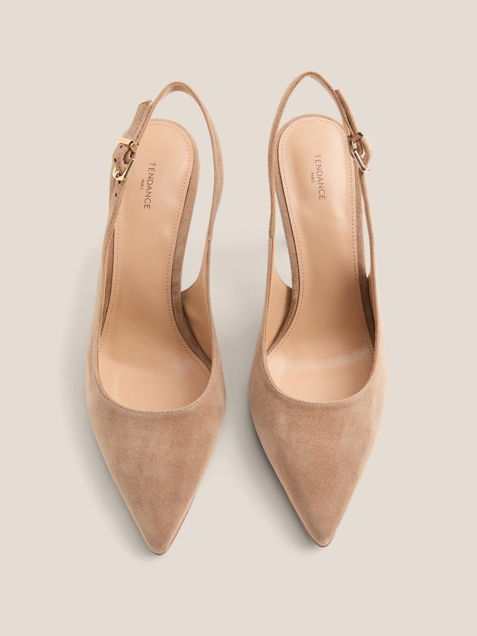 Женские туфли с открытой пяткой (слинг-бэк) TENDANCE 4826033, темно-бежевый