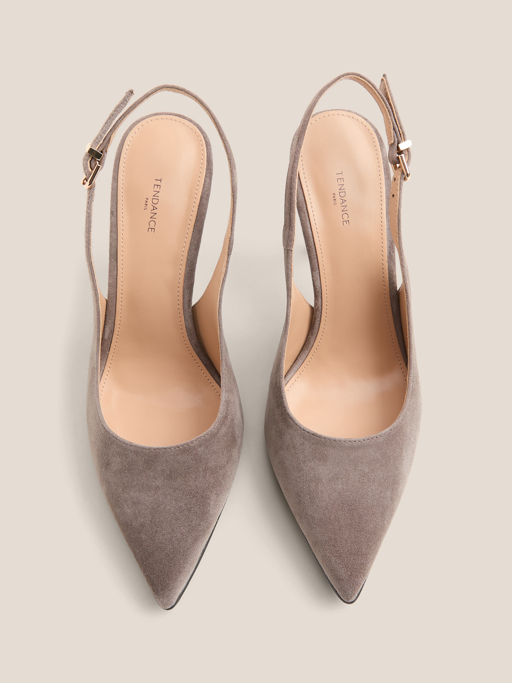 Женские туфли с открытой пяткой (слинг-бэк) TENDANCE 4826057, коричнево-серый