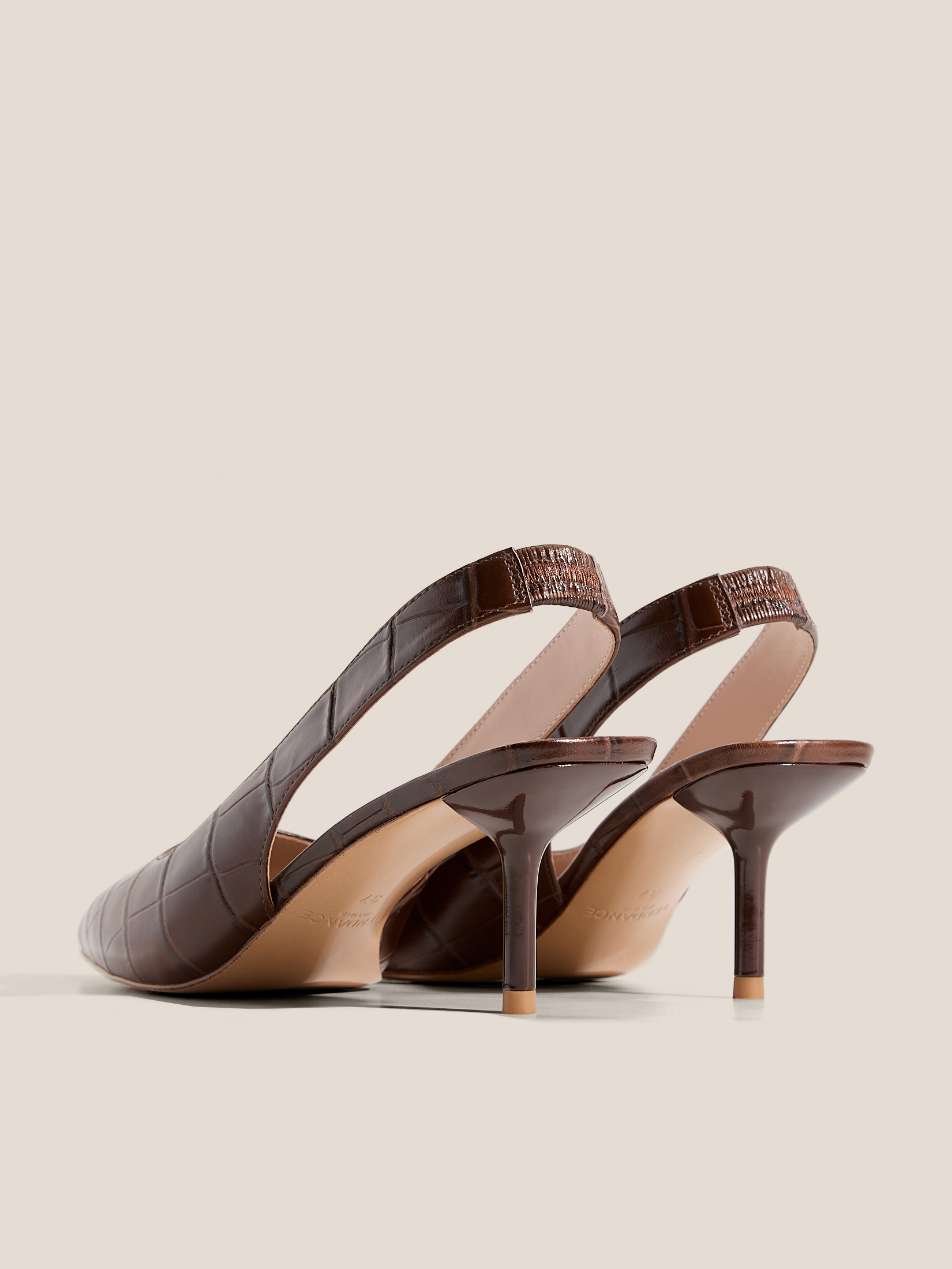 Женские туфли с открытой пяткой (слинг-бэк) TENDANCE 4837959, темно-коричневый