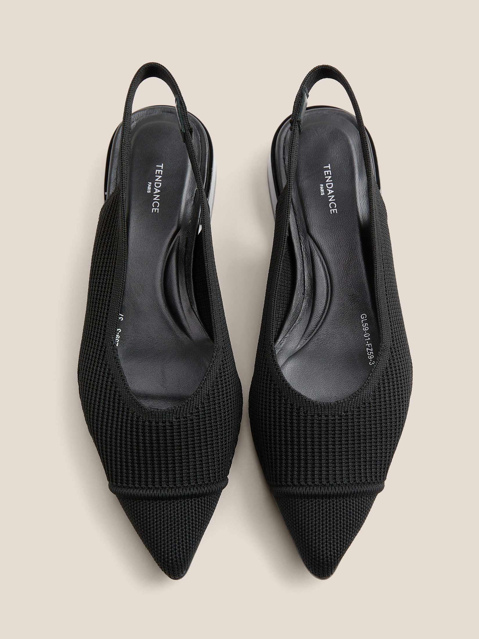Женские туфли с открытой пяткой (слинг-бэк) TENDANCE 4903379, черный