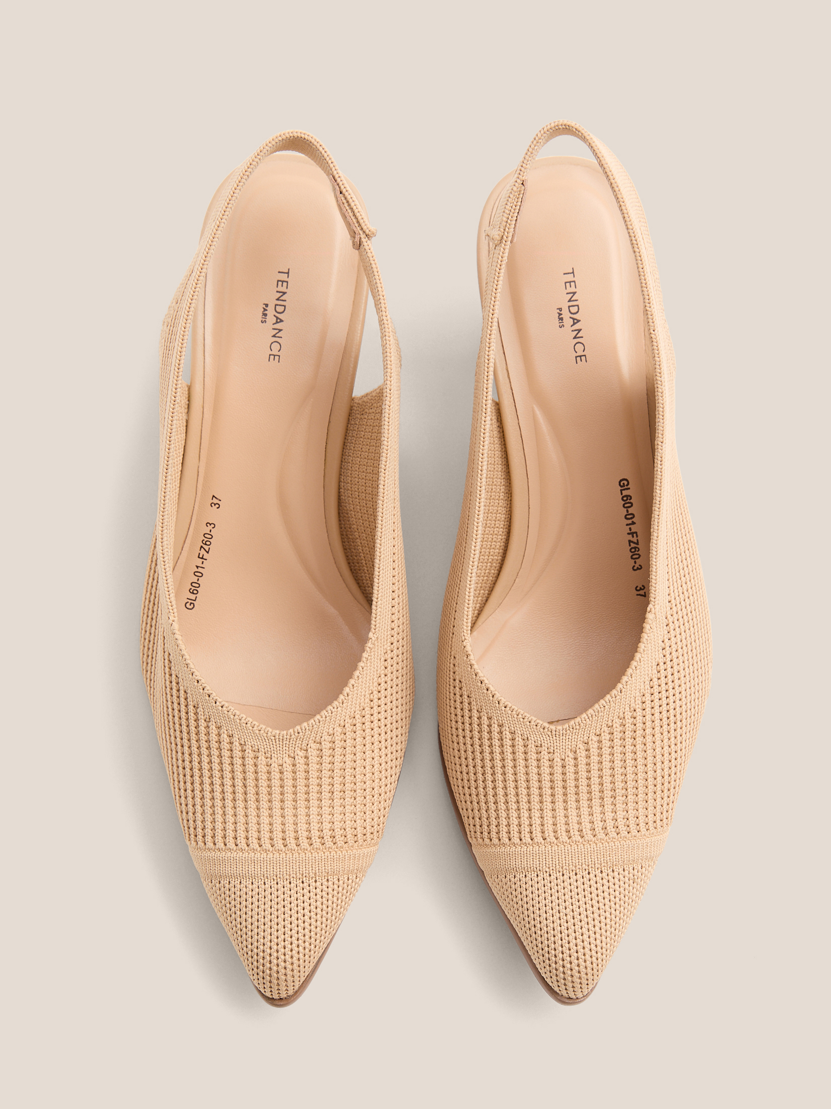 Женские туфли с открытой пяткой (слинг-бэк) TENDANCE 4903457, бежевый
