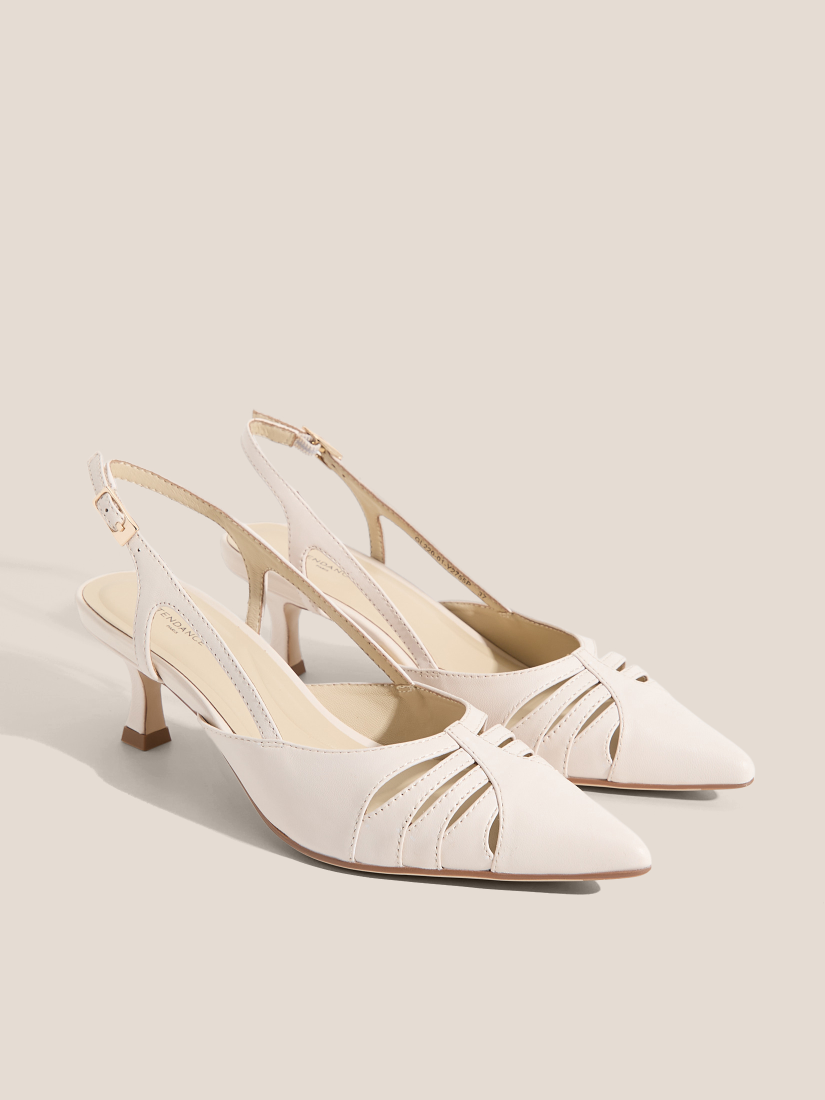 Женские туфли с открытой пяткой (слинг-бэк) TENDANCE 4873190, молочно-белый