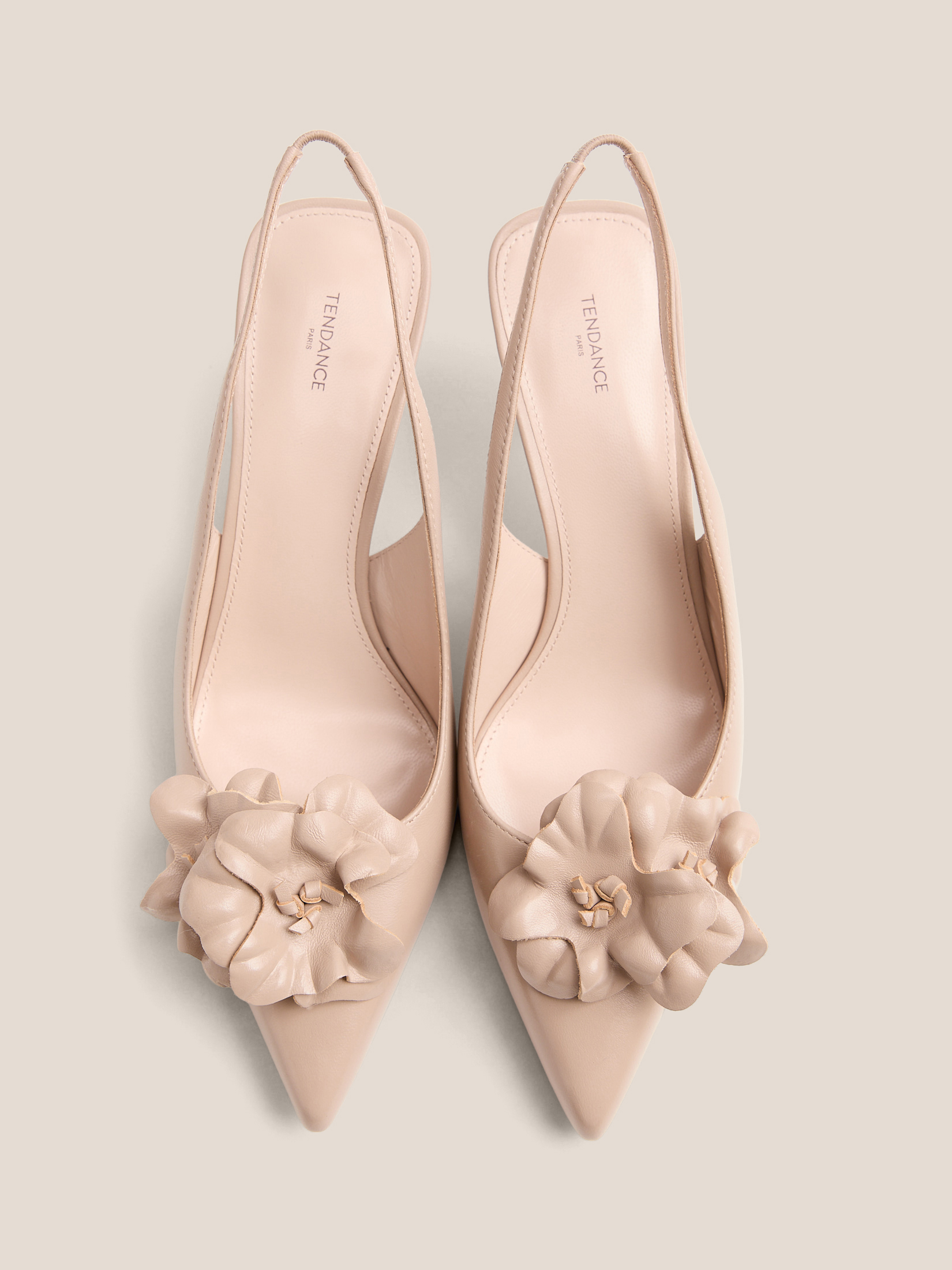 Женские туфли с открытой пяткой (слинг-бэк) TENDANCE 4838067, бежевый