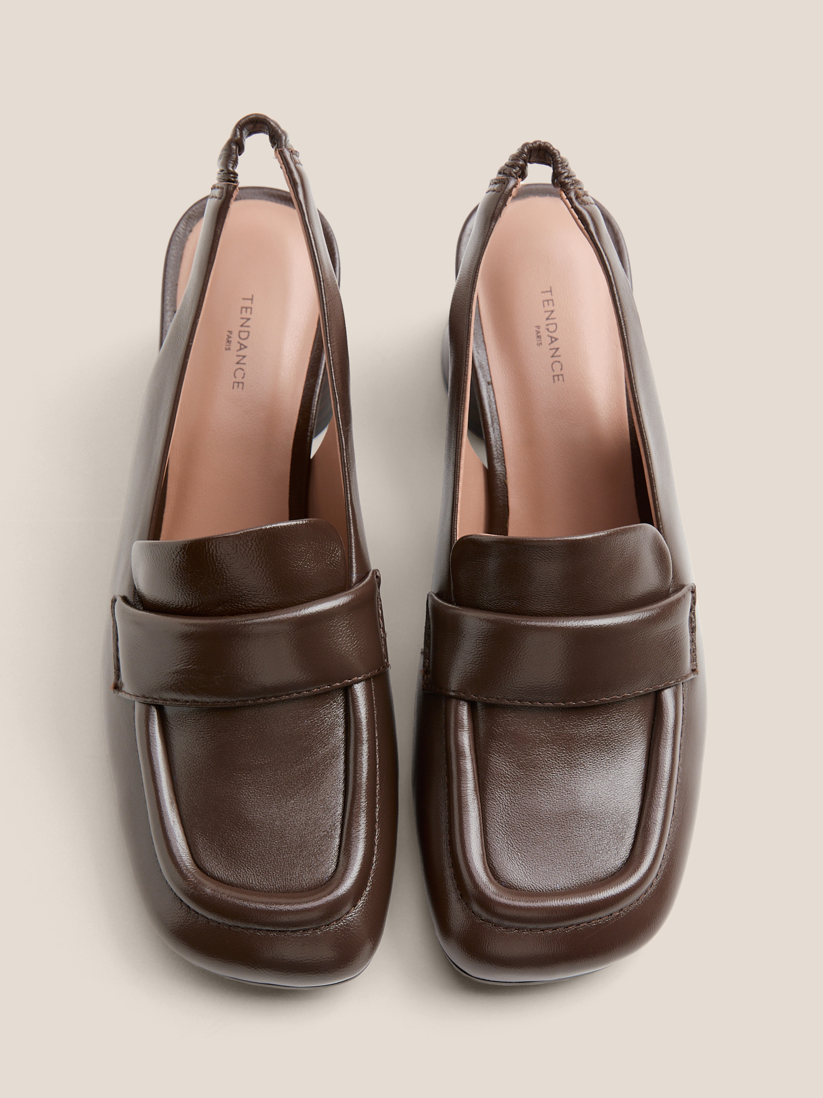 Женские туфли с открытой пяткой (слинг-бэк) TENDANCE 4872612, темно-коричневый