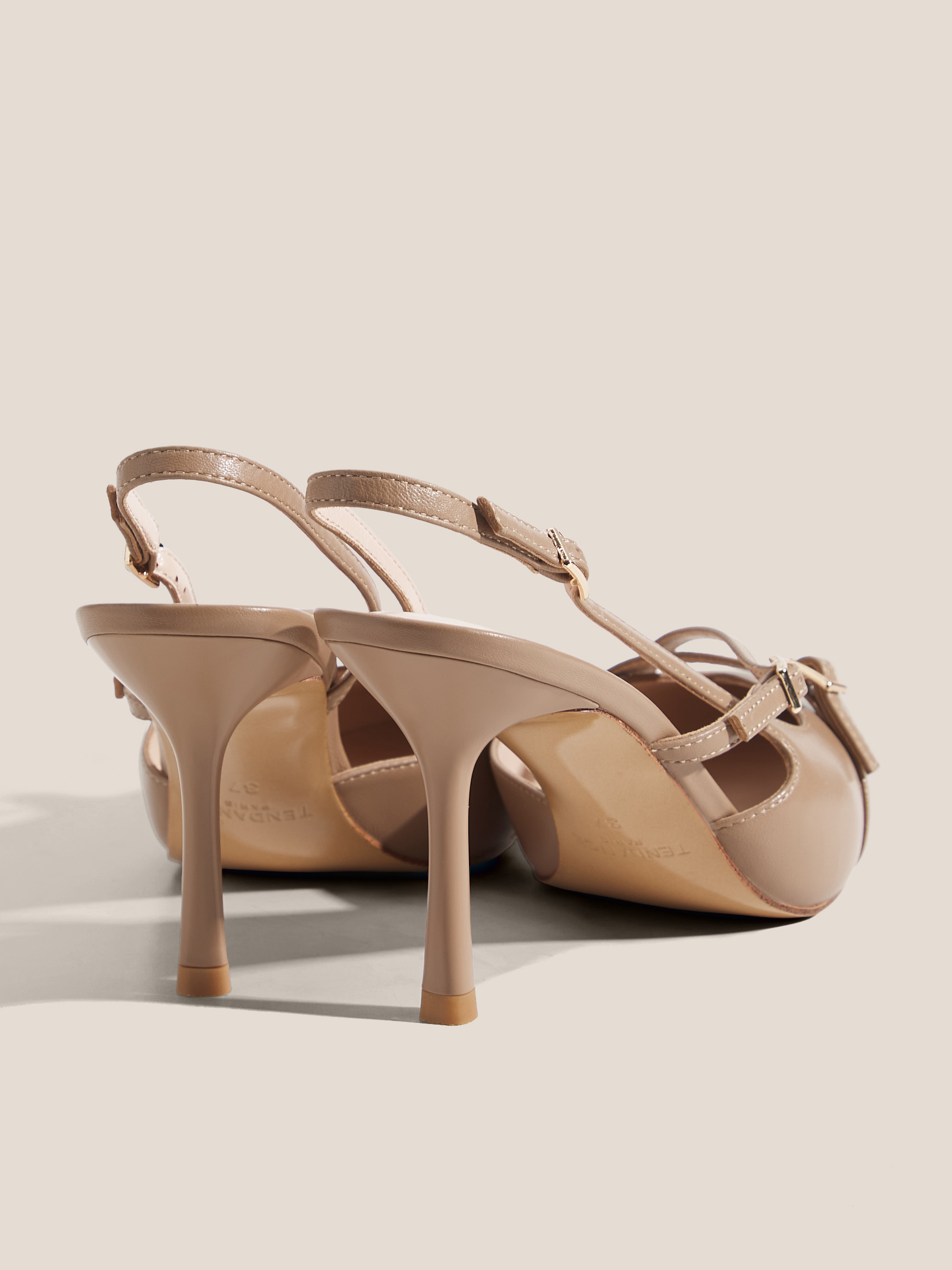 Женские туфли с открытой пяткой (слинг-бэк) TENDANCE 4838892, бежево-коричневый