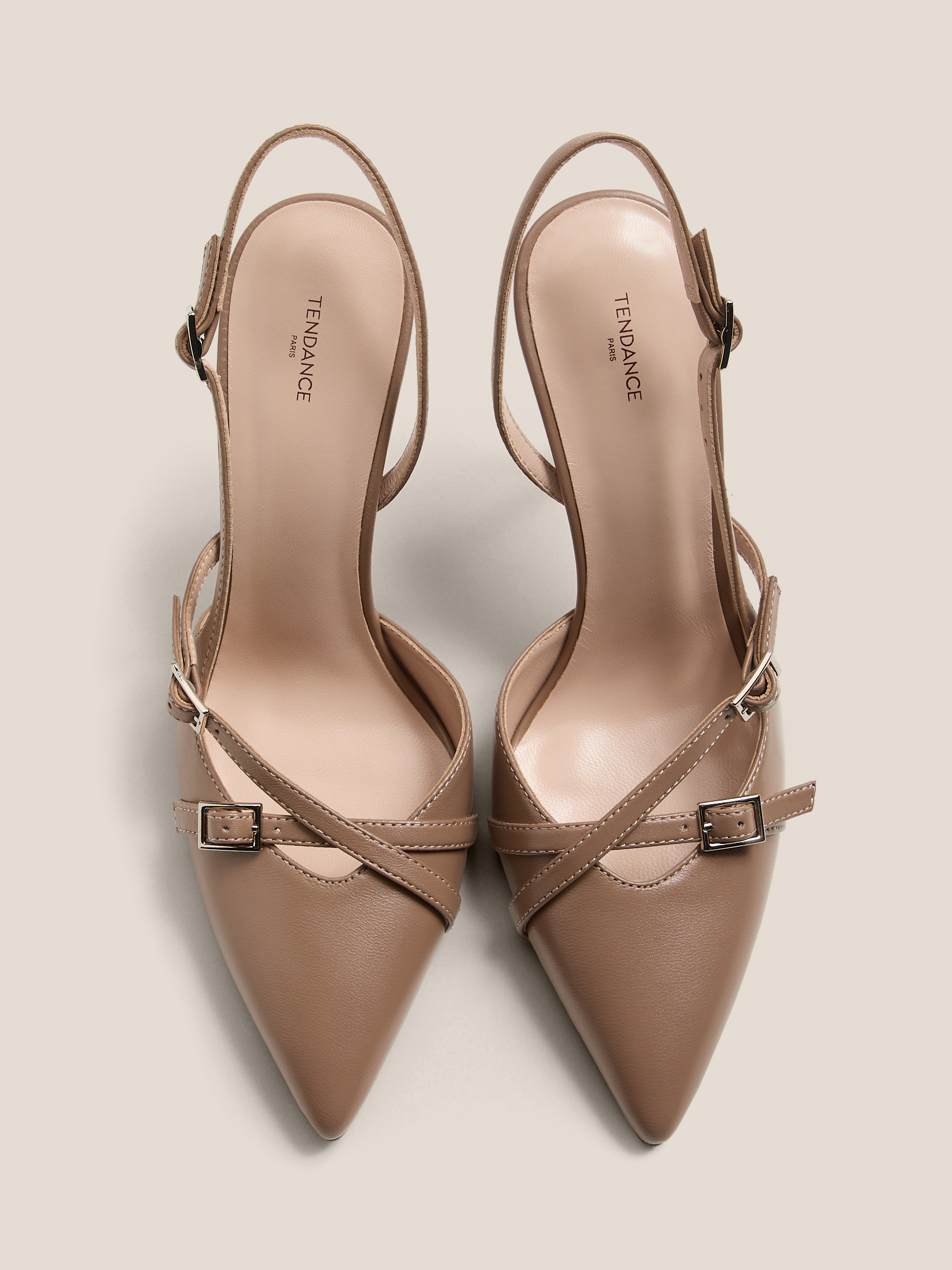 Женские туфли с открытой пяткой (слинг-бэк) TENDANCE 4722724, пыльно-коричневый