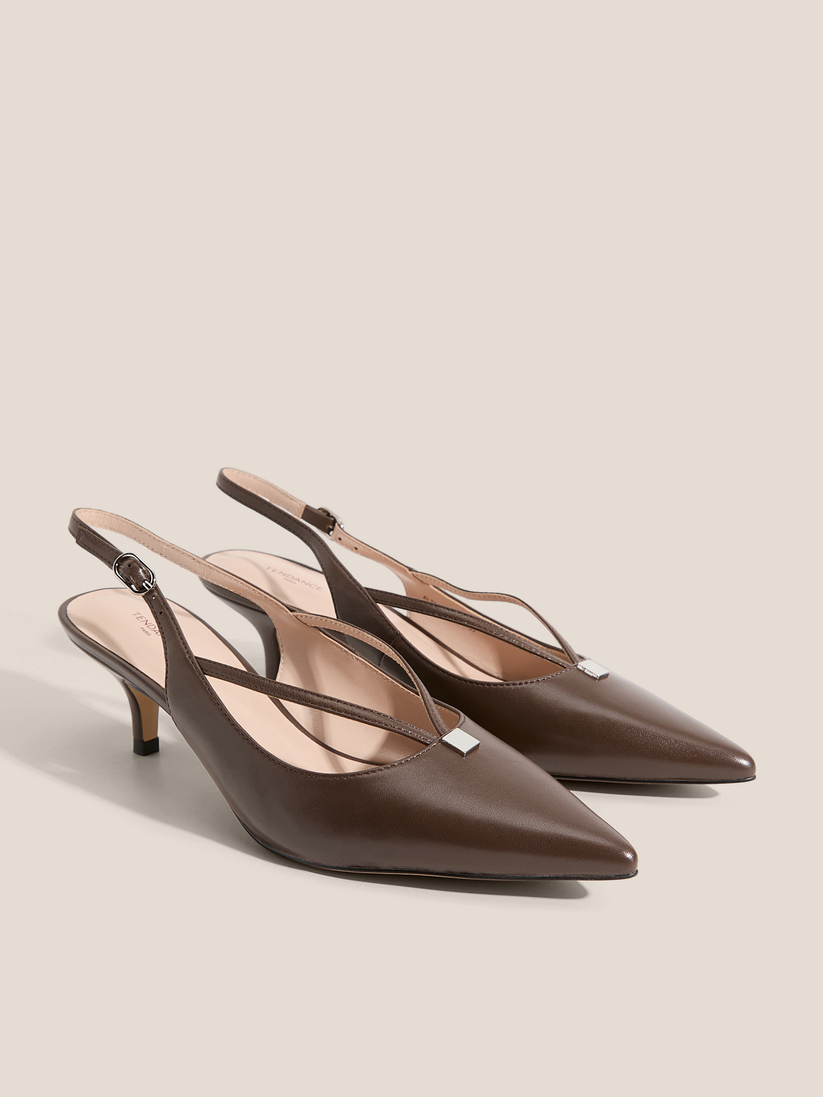 Женские туфли с открытой пяткой (слинг-бэк) TENDANCE 4722634, темно-коричневый
