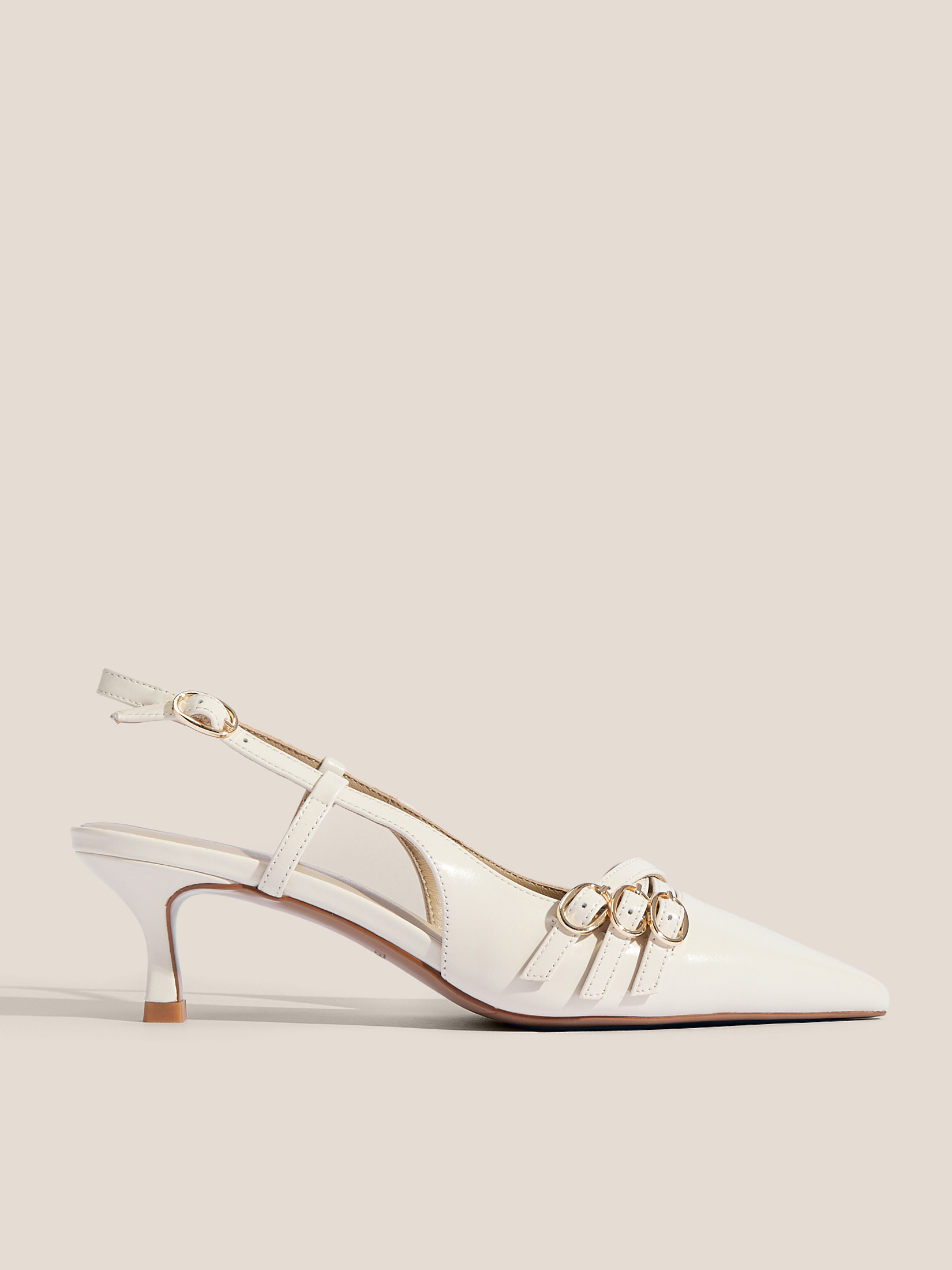 Женские туфли с открытой пяткой (слинг-бэк) TENDANCE 4585216, молочно-белый