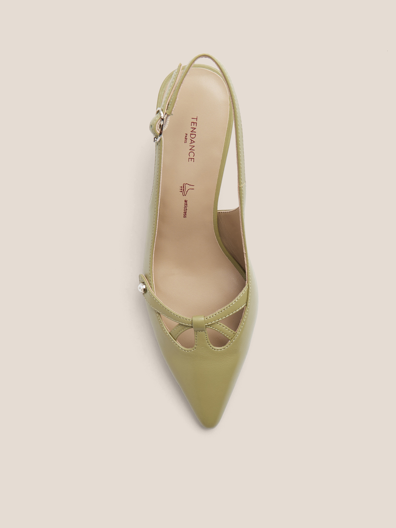 Женские туфли с открытой пяткой (слинг-бэк) TENDANCE 4585249, светло-зеленый
