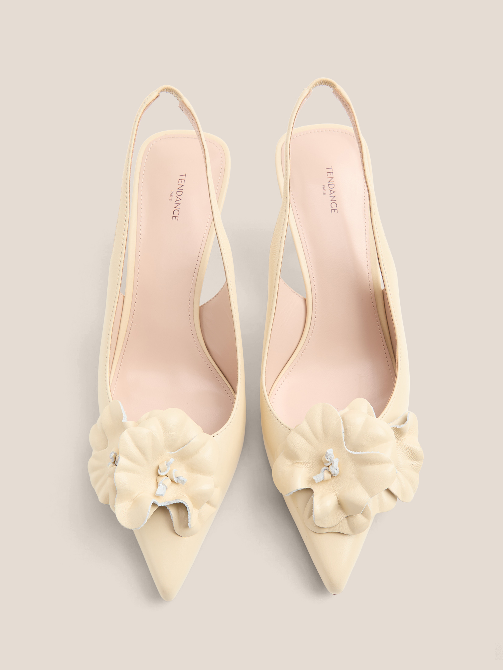 Женские туфли с открытой пяткой (слинг-бэк) TENDANCE 4838043, желто-бежевый