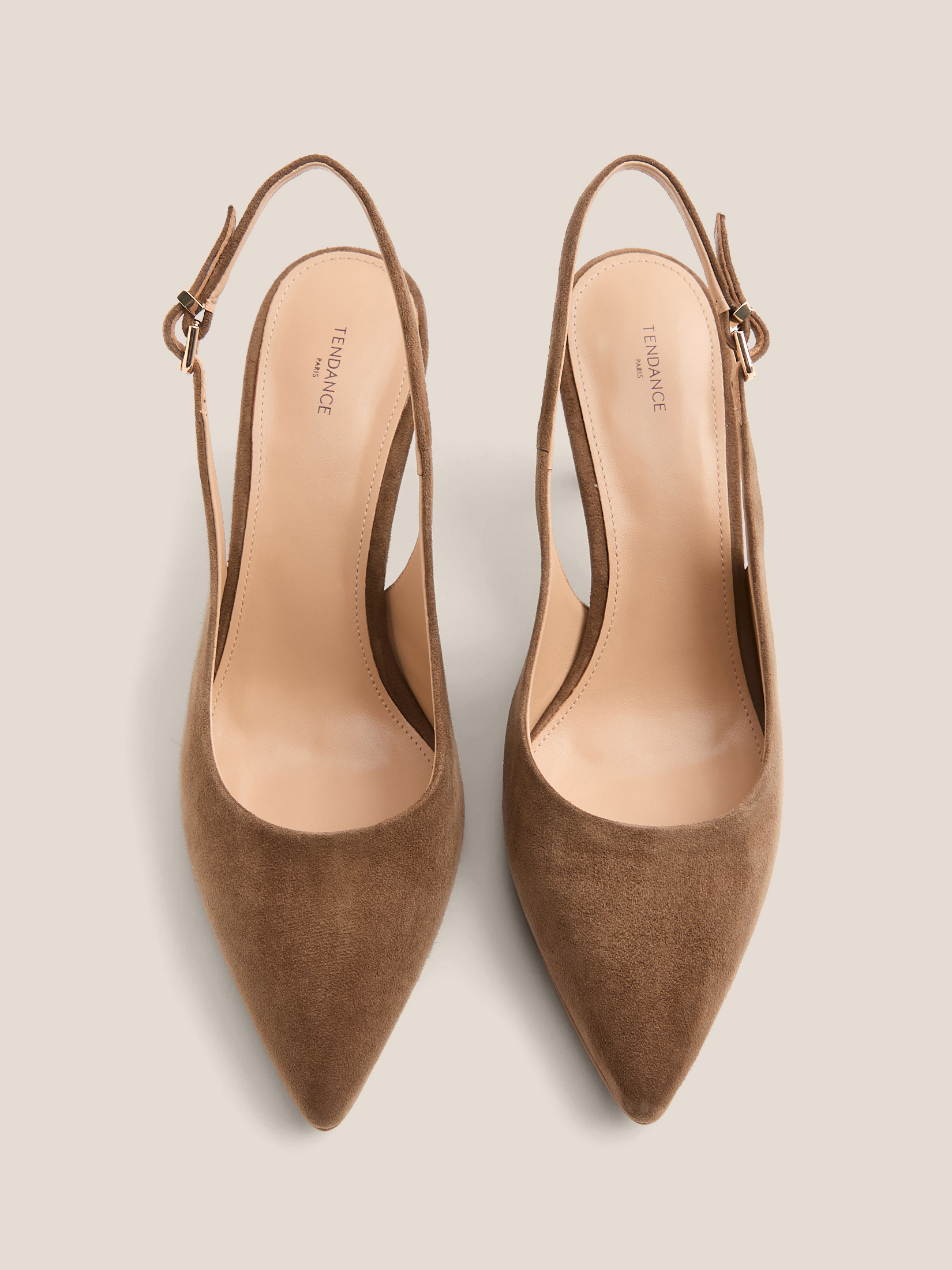 Женские туфли с открытой пяткой (слинг-бэк) TENDANCE 4825763, зеленовато-коричневый