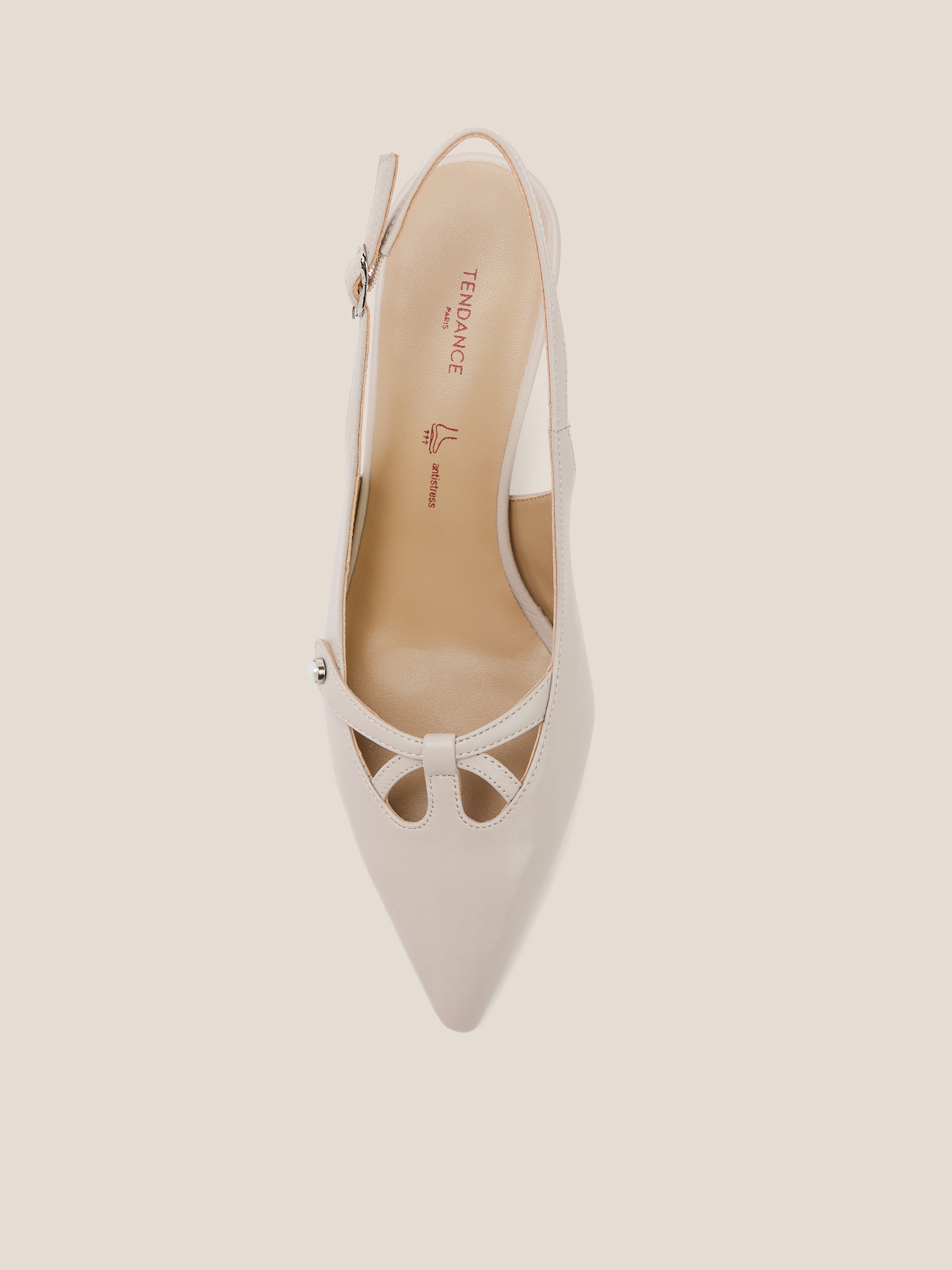 Женские туфли с открытой пяткой (слинг-бэк) TENDANCE 4585297, бежевато-серый