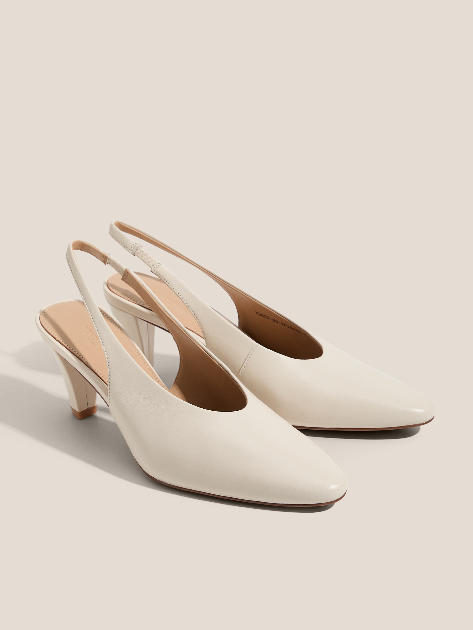 Женские туфли с открытой пяткой (слинг-бэк) TENDANCE 4529221, молочно-белый