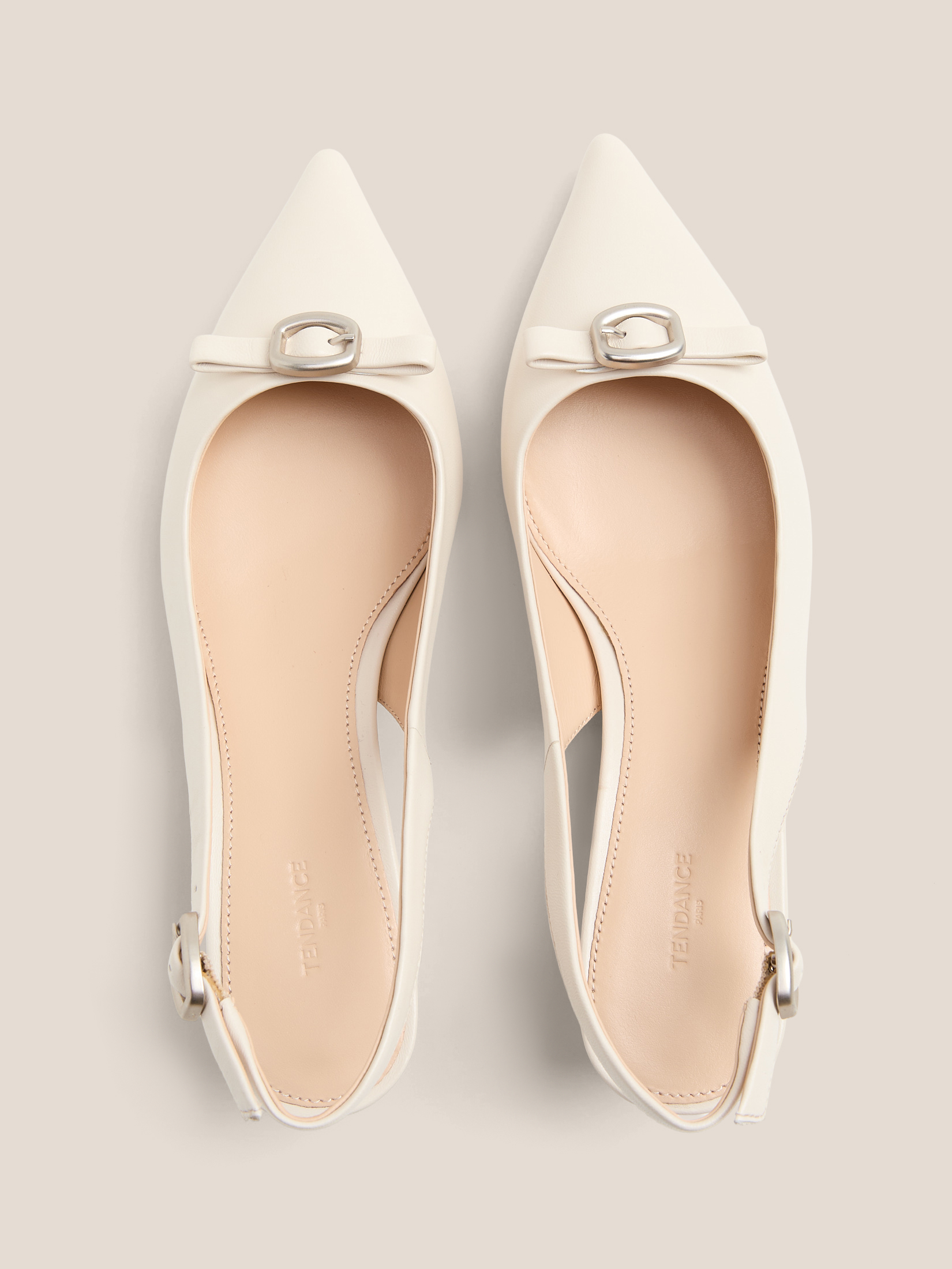 Женские туфли с открытой пяткой (слинг-бэк) TENDANCE 4529305, молочно-белый