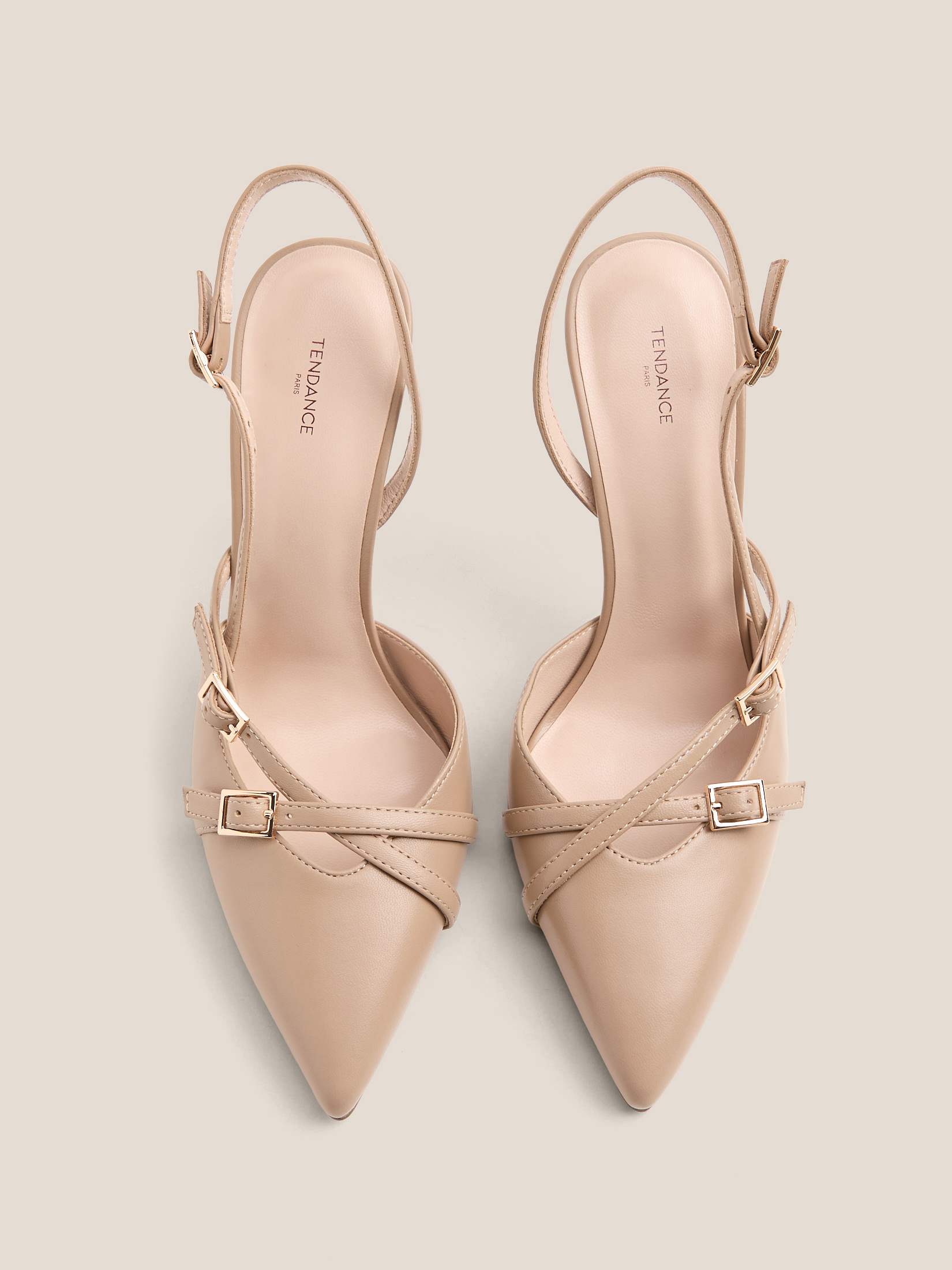 Женские туфли с открытой пяткой (слинг-бэк) TENDANCE 4722732, бежевый