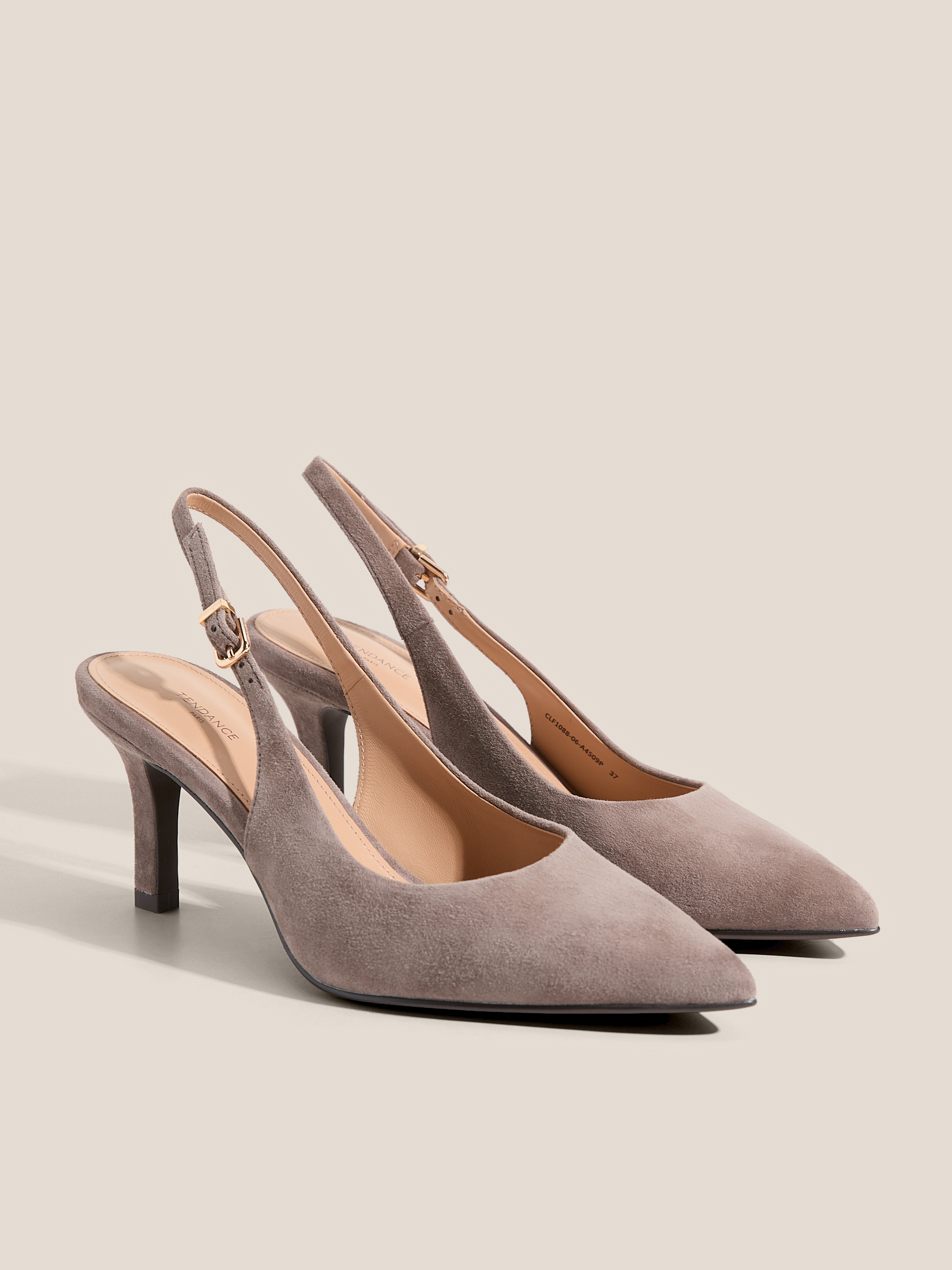 Женские туфли с открытой пяткой (слинг-бэк) TENDANCE 4825771, коричнево-серый