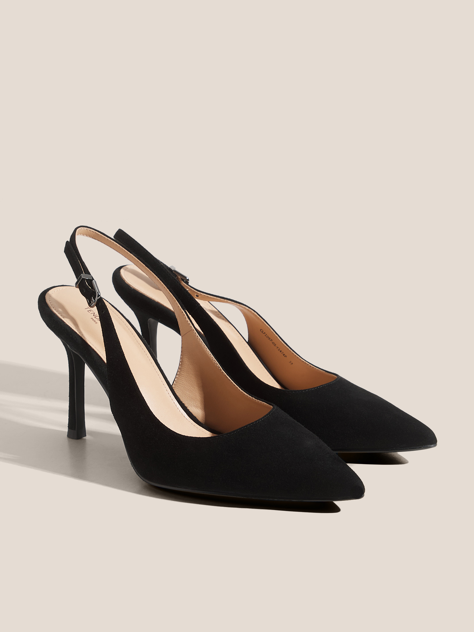 Женские туфли с открытой пяткой (слинг-бэк) TENDANCE 4826025, черный