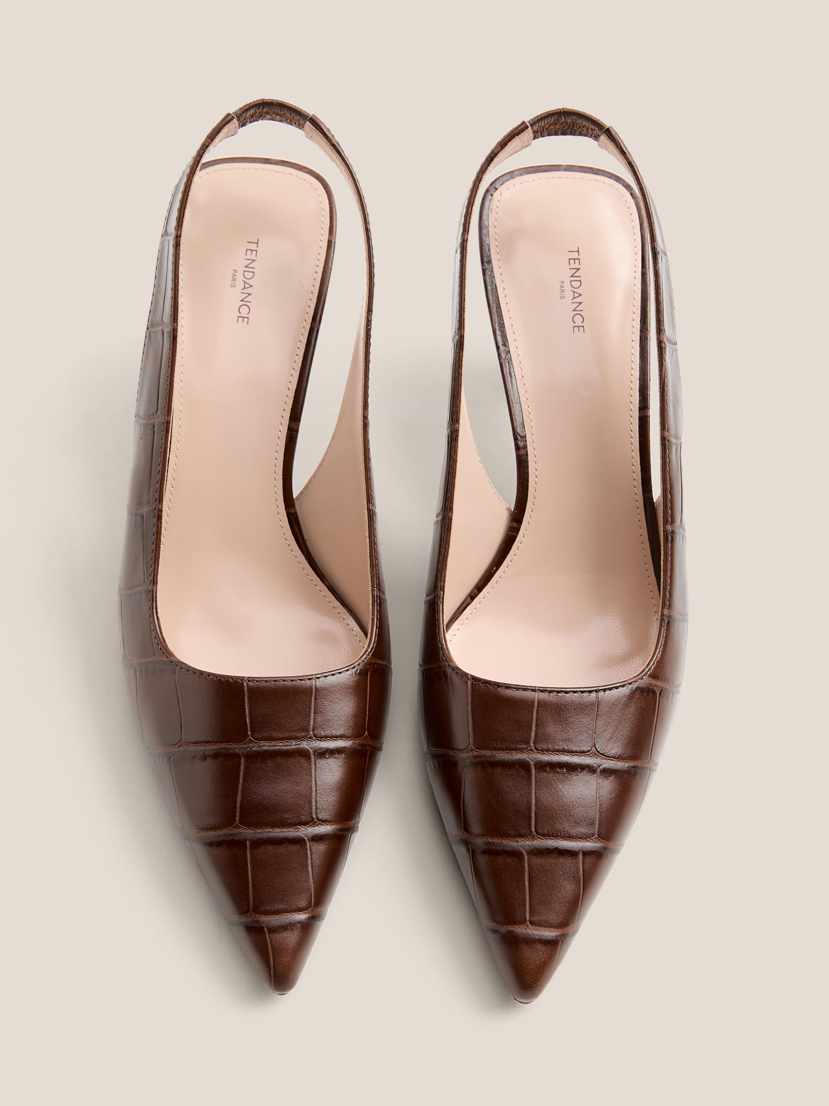 Женские туфли с открытой пяткой (слинг-бэк) TENDANCE 4837959, темно-коричневый