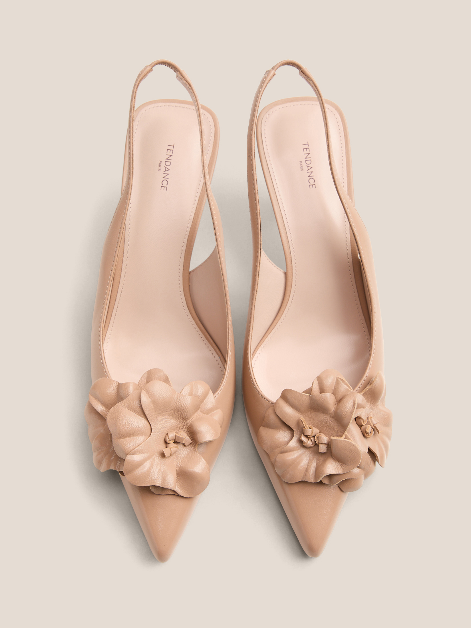 Женские туфли с открытой пяткой (слинг-бэк) TENDANCE 4838035, темно-бежевый