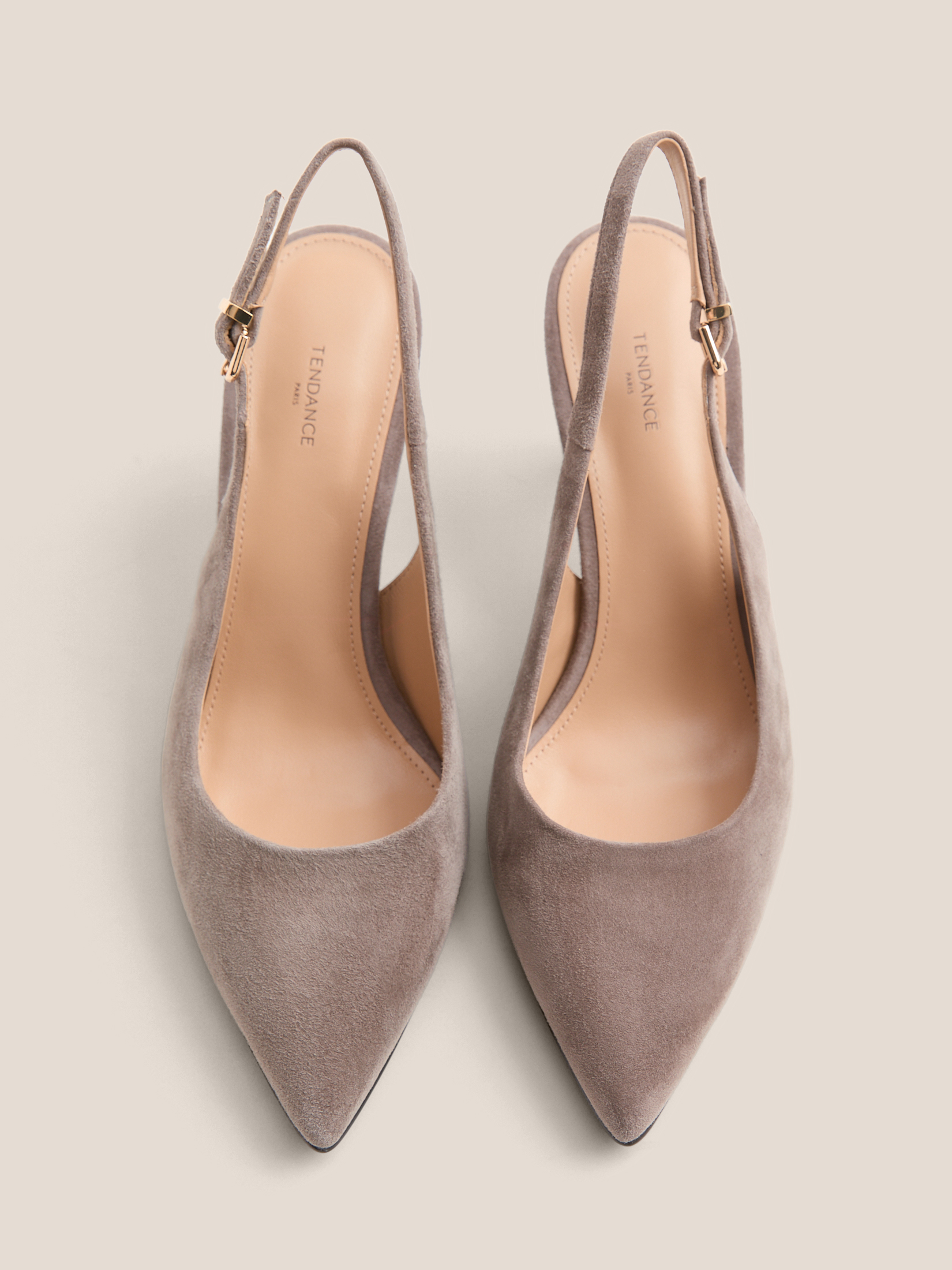 Женские туфли с открытой пяткой (слинг-бэк) TENDANCE 4825771, коричнево-серый