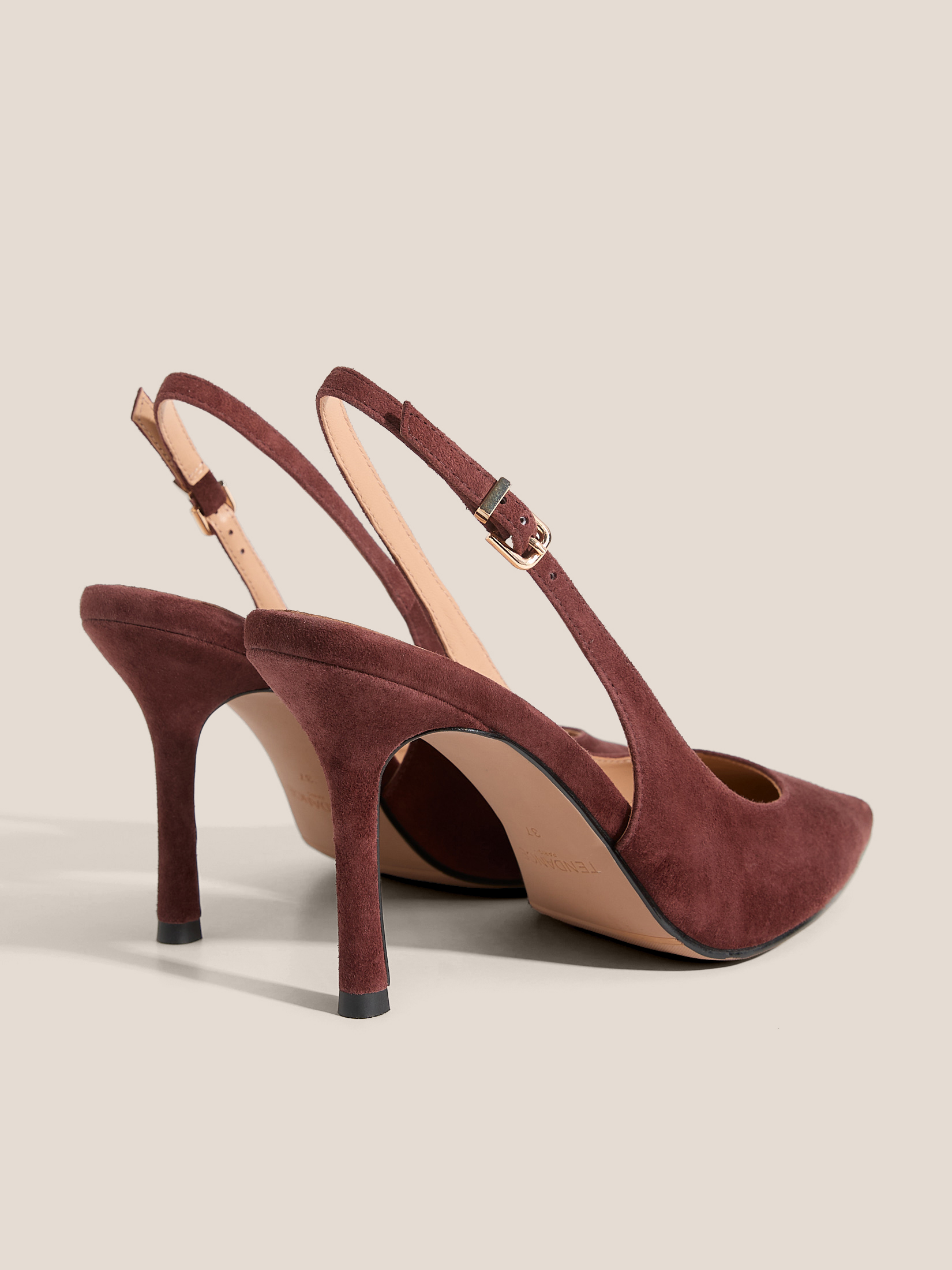 Женские туфли с открытой пяткой (слинг-бэк) TENDANCE 4826041, красно-коричневый