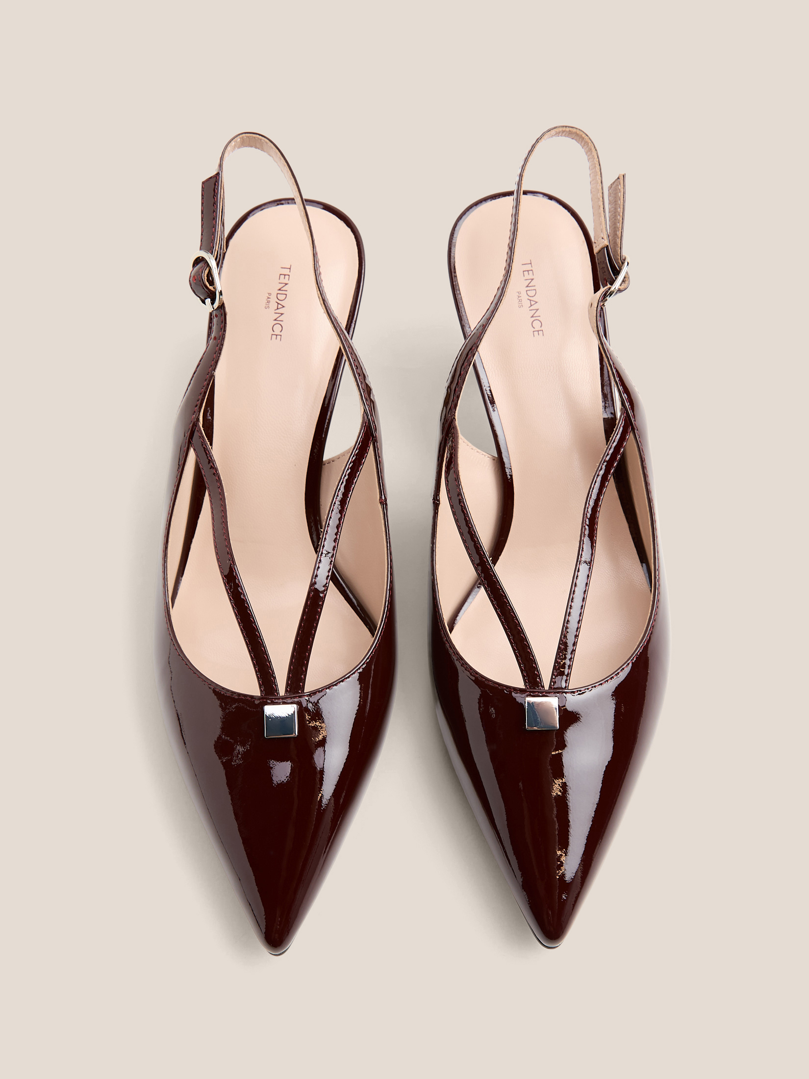 Женские туфли с открытой пяткой (слинг-бэк) TENDANCE 4722626, бордовый