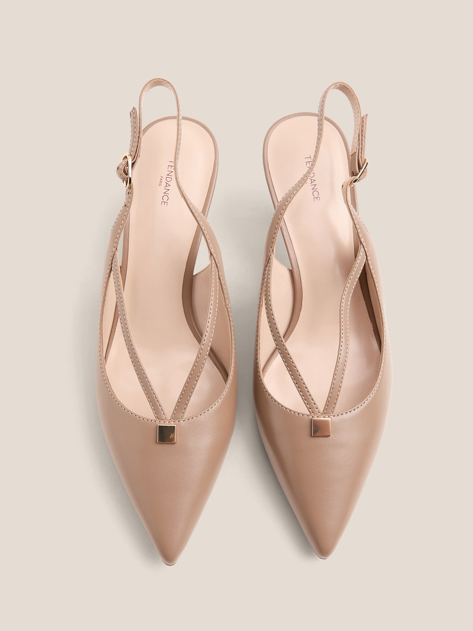 Женские туфли с открытой пяткой (слинг-бэк) TENDANCE 4722642, коричнево-бежевый