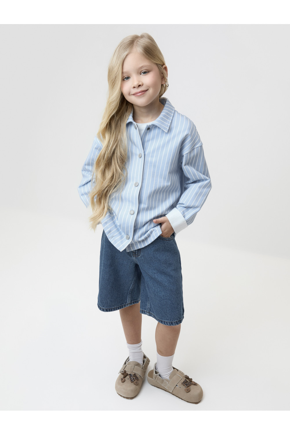 Crоckid Рубашка КР 302991-1 голубая полоска к701 Crоckid