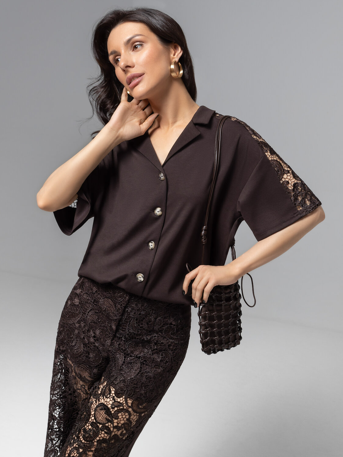 ст. цена2565руб.! CHARUTTI Рубашка 11884Коричневый