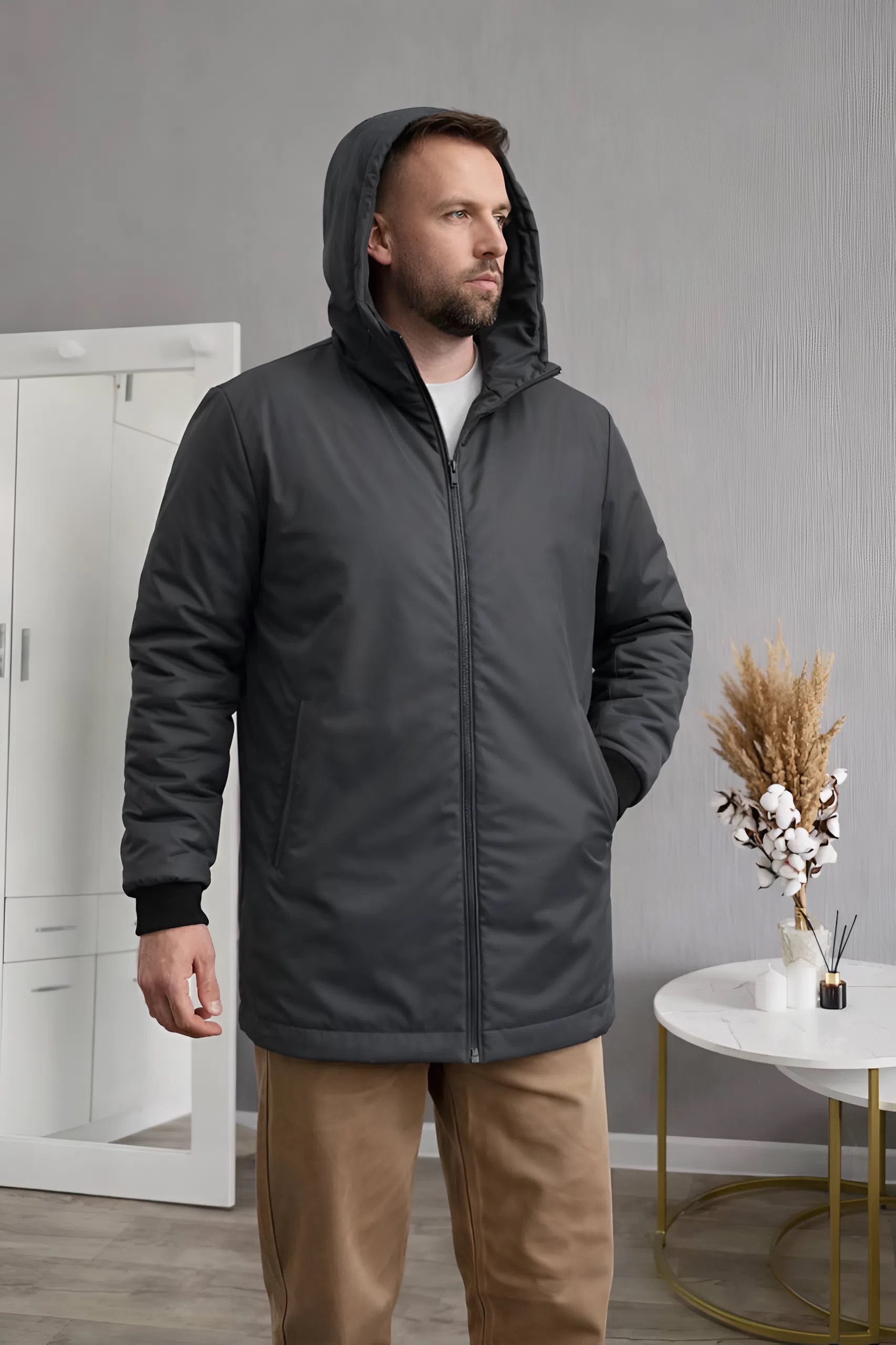 Полупальто мужское демисезонное