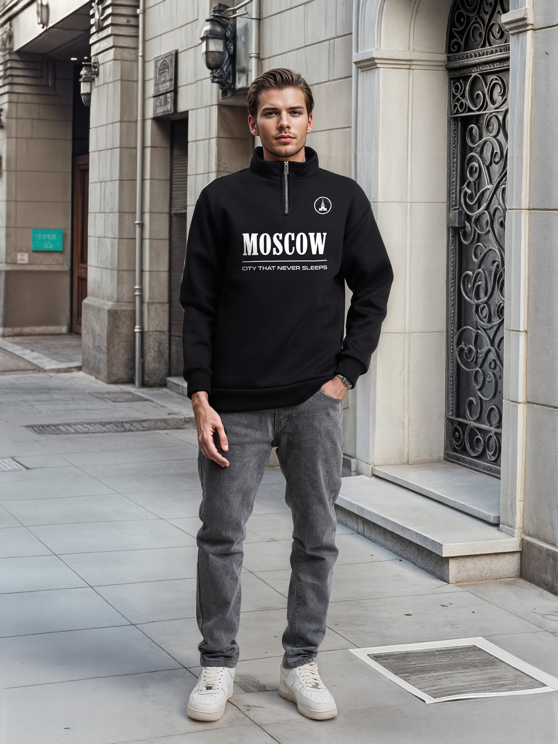 Толстовка мужская с зип-воротником