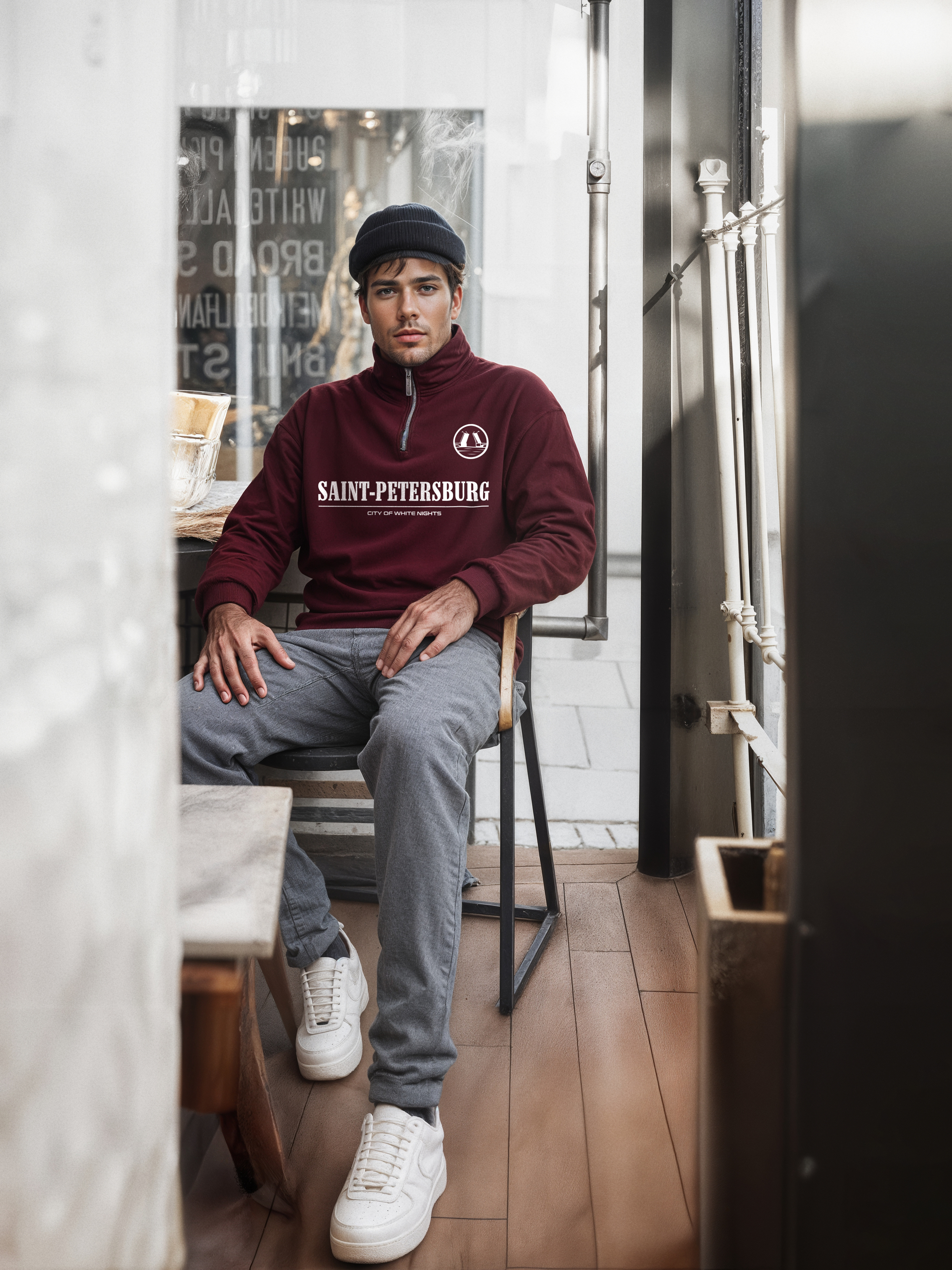 Толстовка мужская с зип-воротником