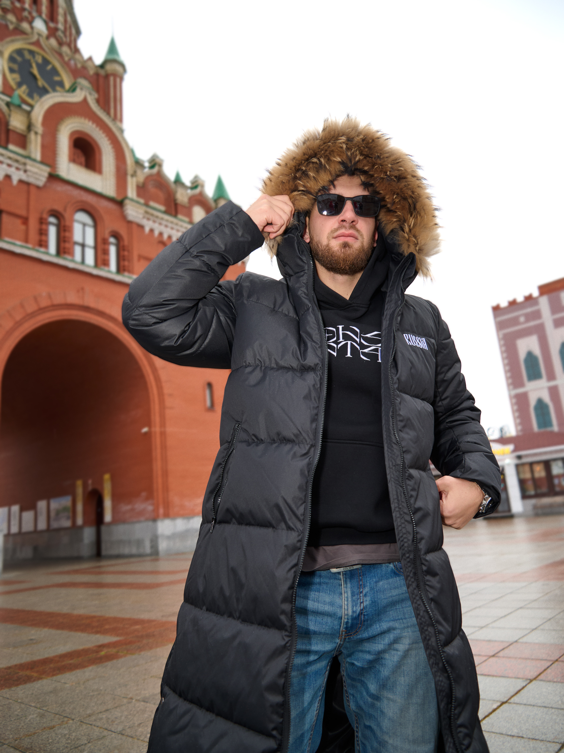 Пуховик мужской удлиненный