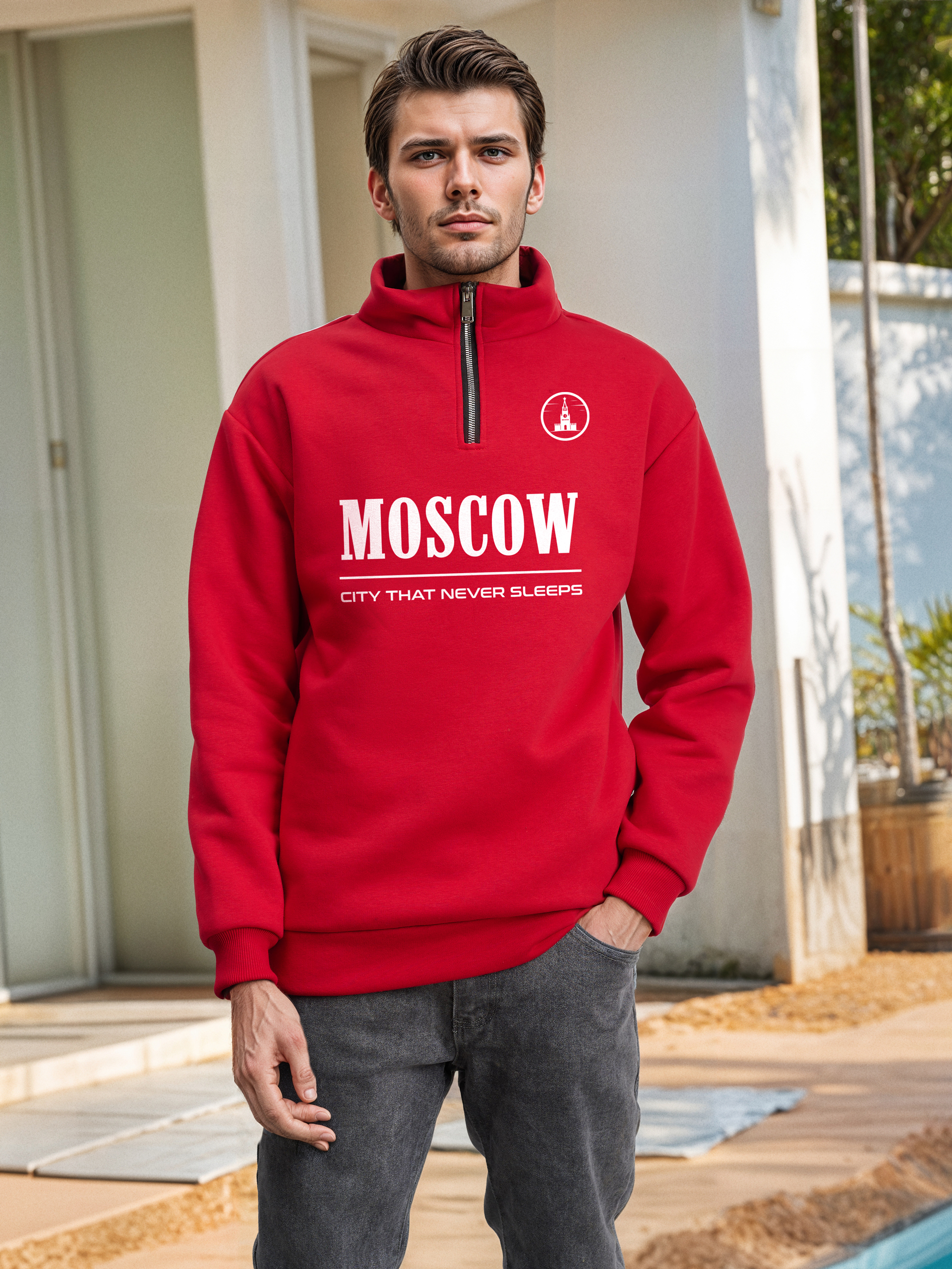 Толстовка мужская с зип-воротником