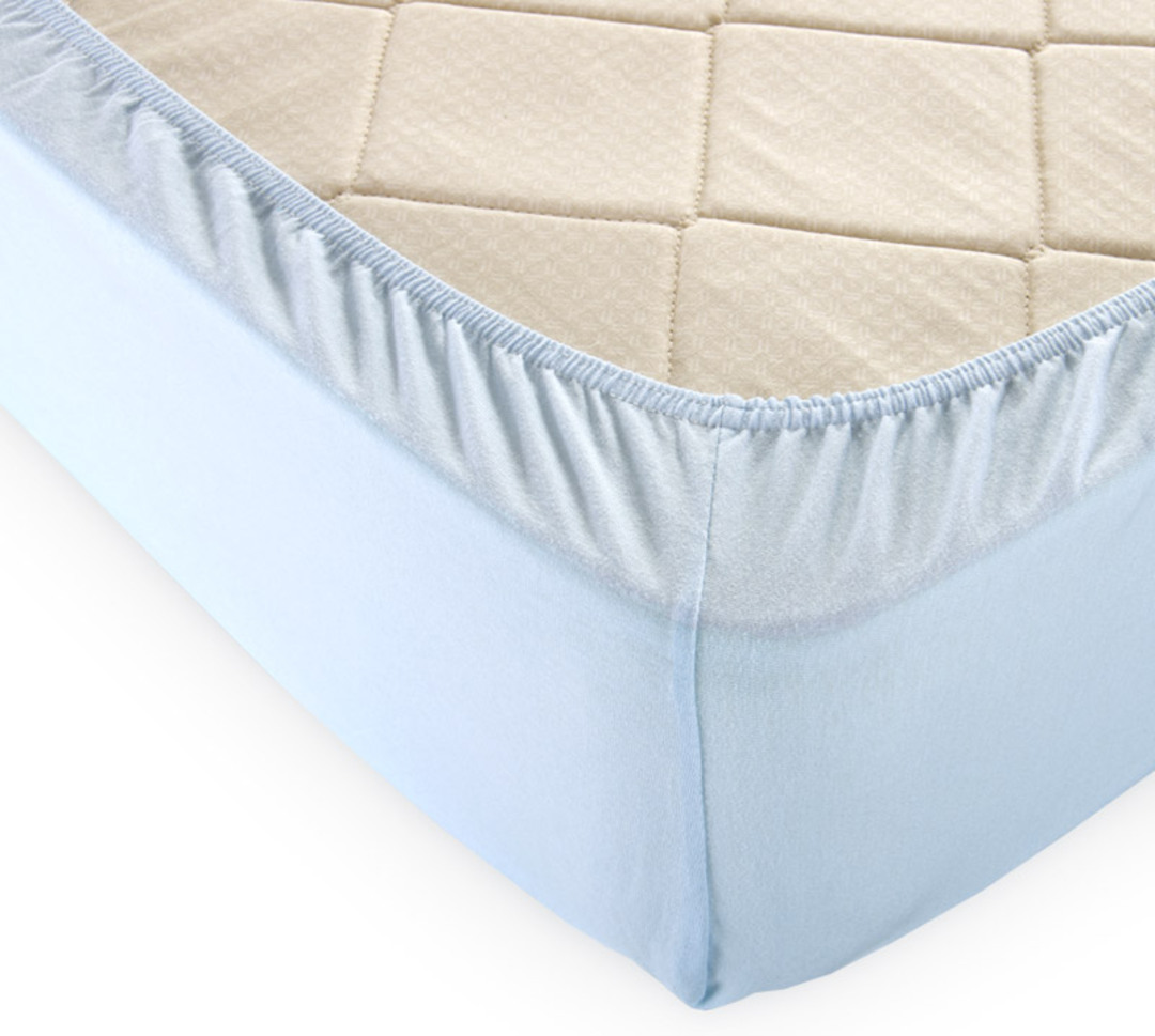 Простыня трикотажная на резинке 125гр борт 20 Текс-Дизайн 180*200, небесный евро