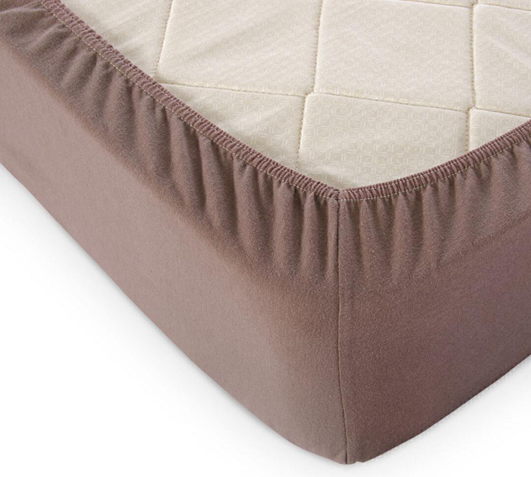 Простыня трикотажная на резинке 125гр борт 20 Текс-Дизайн 60*120, мокко детское Скидка Акция3