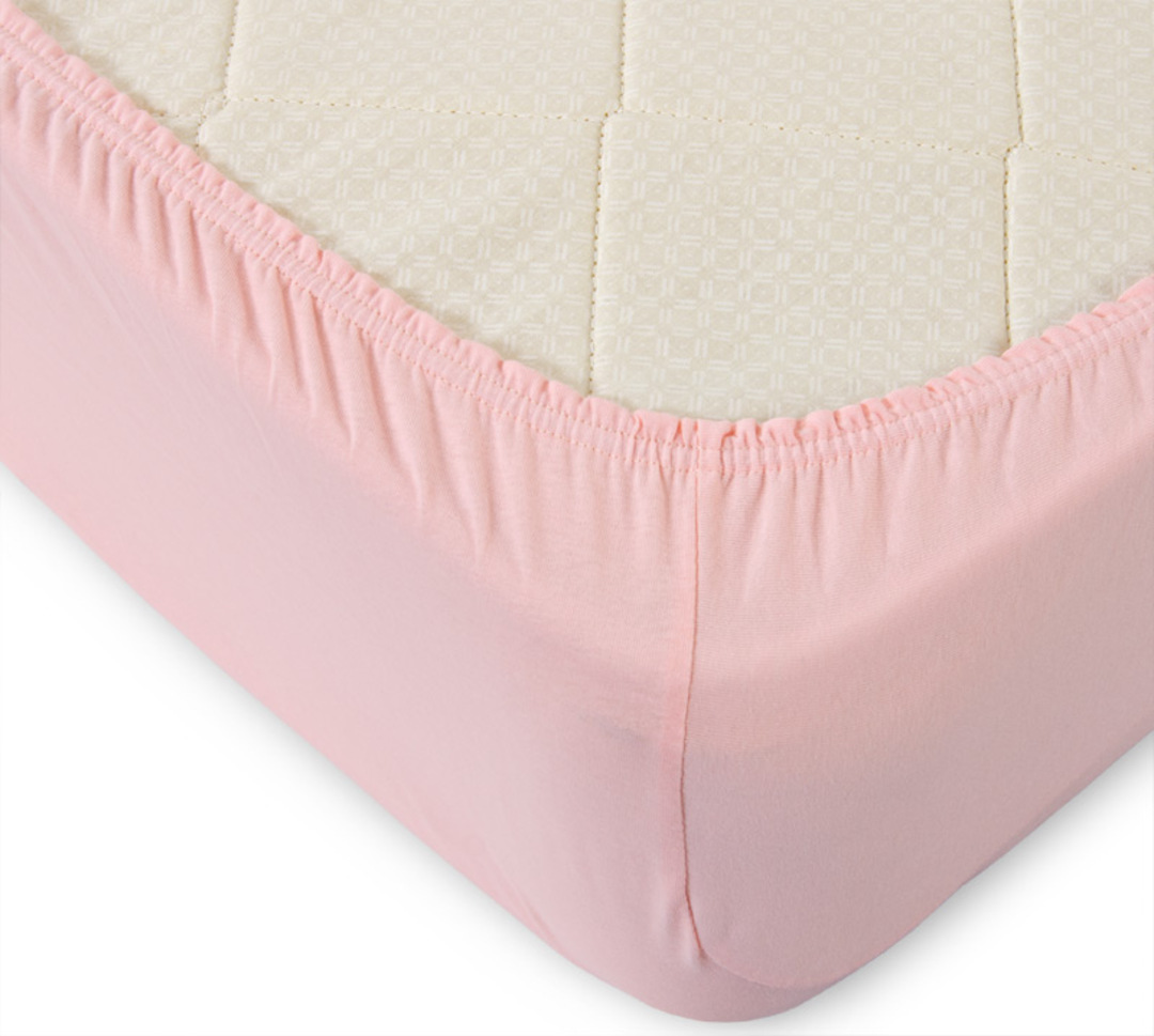 Простыня трикотажная на резинке 125гр борт 20 Текс-Дизайн 200*200, розовый евро