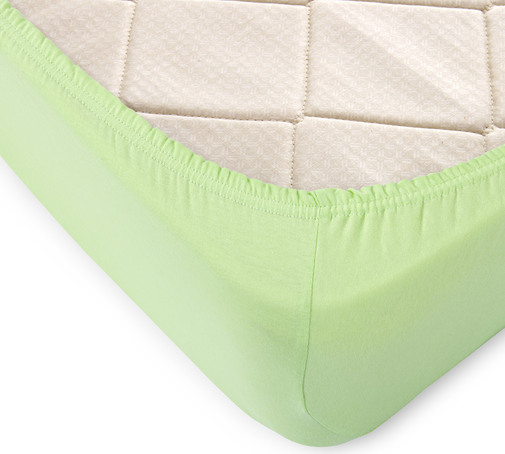 Простыня трикотажная на резинке 125гр борт 20 Текс-Дизайн 180*200, светло-зеленый евро