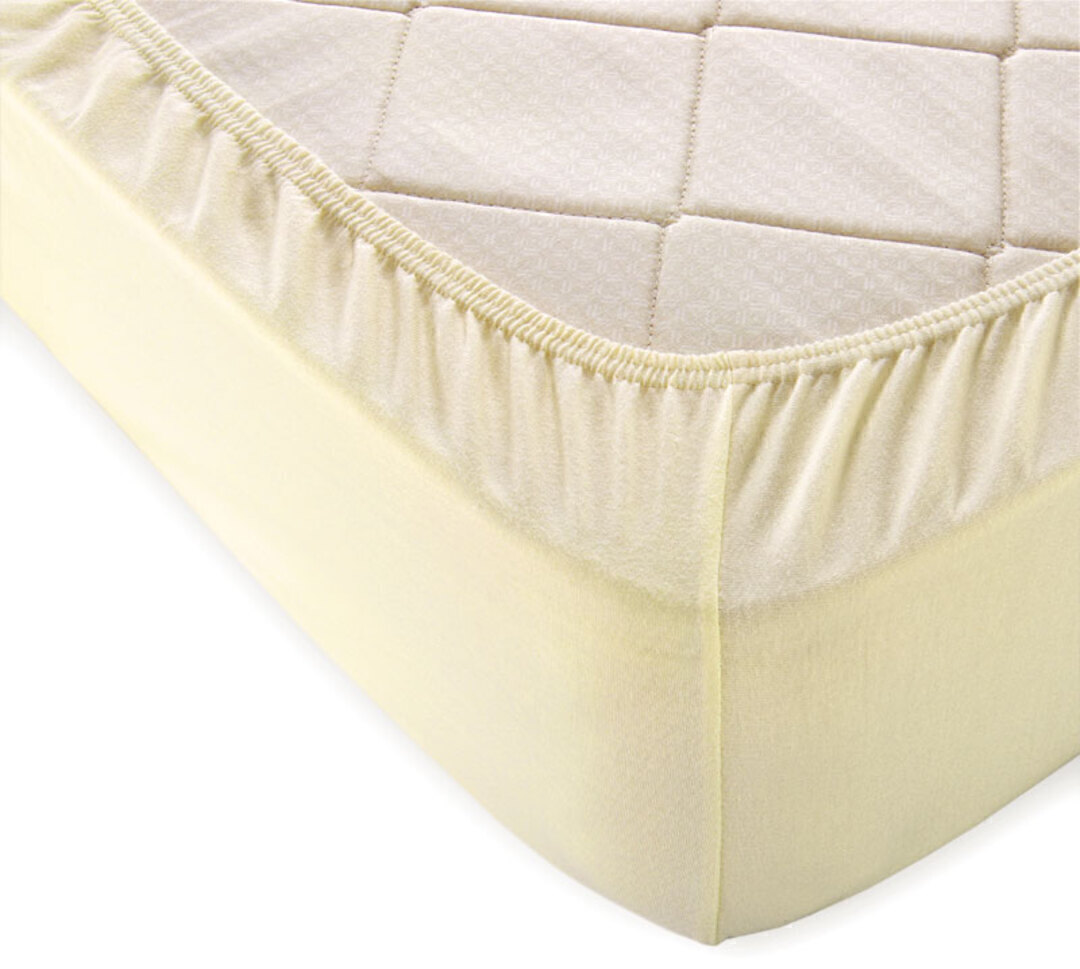 Простыня трикотажная на резинке 125гр борт 20 Текс-Дизайн 180*200, молочный евро