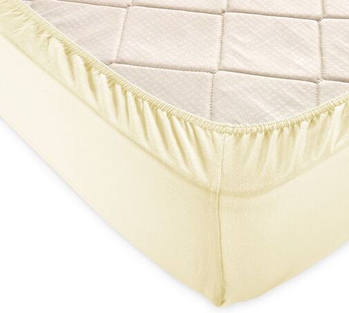 Простыня трикотажная на резинке 125гр борт 20 Текс-Дизайн 120*200, ваниль 1.5 спальный