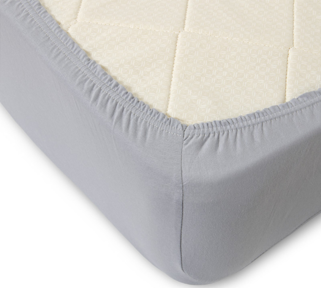 Простыня трикотажная на резинке 140гр борт 20 Текс-Дизайн Скидка 140*200, серый 2 спальный