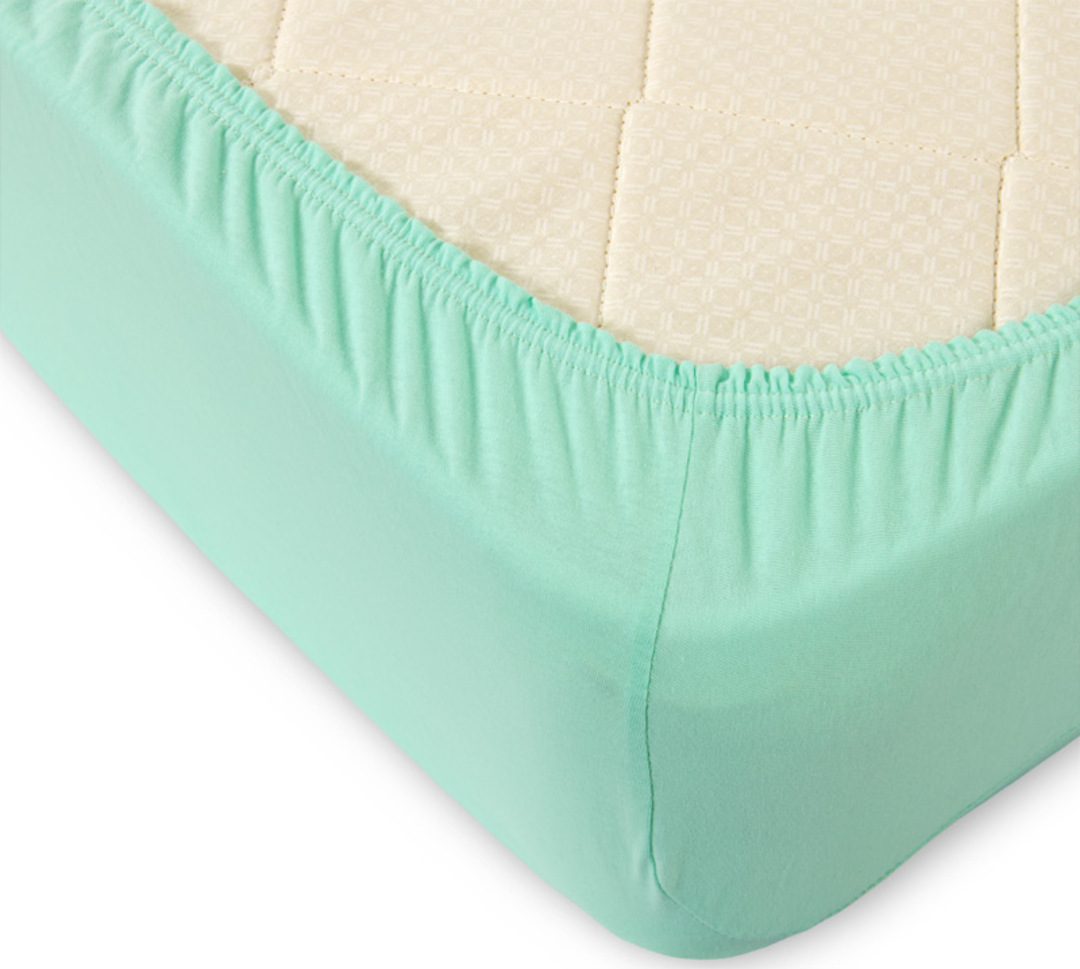 Простыня трикотажная на резинке 125гр борт 20 Текс-Дизайн 200*200, мятный евро