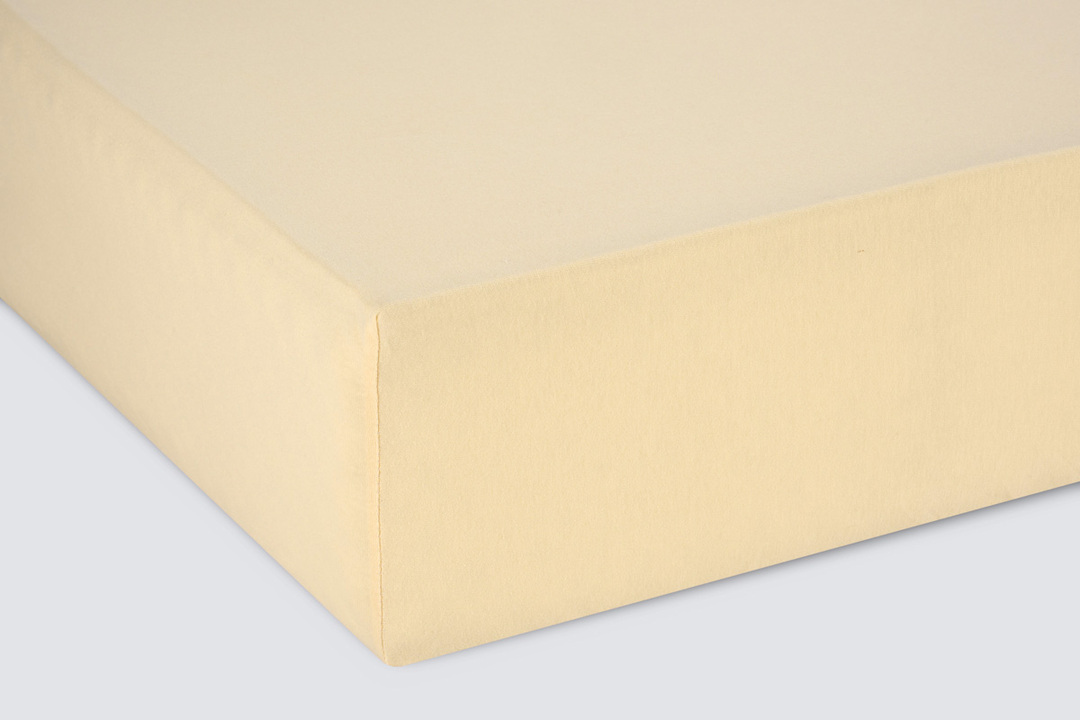 Простыня трикотажная 140*200*20 на резинке Экотекс 140*200*20, манго 2 спальный Скидка Акция15