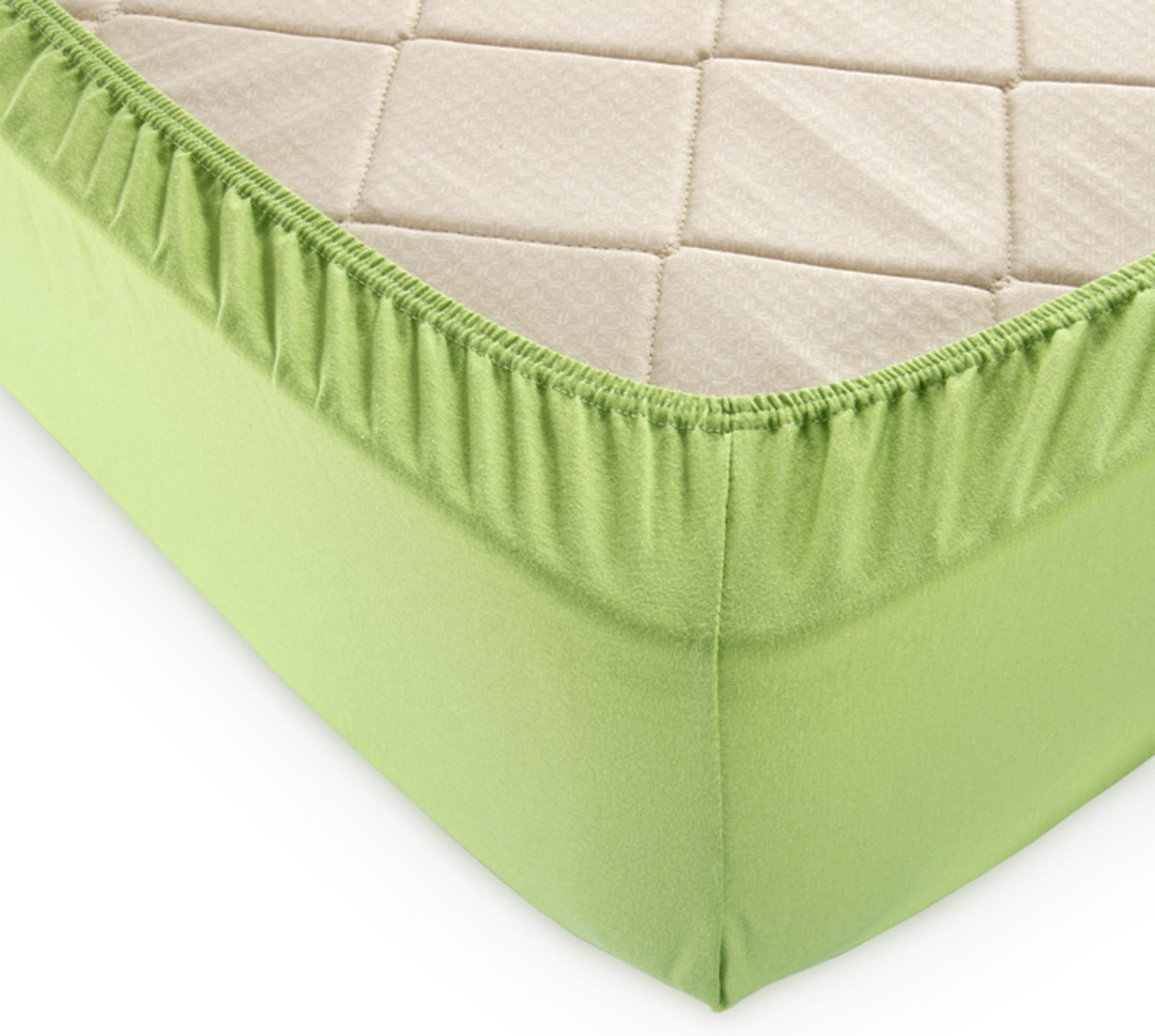 Простыня трикотажная на резинке 125гр борт 20 Текс-Дизайн 180*200, трава евро