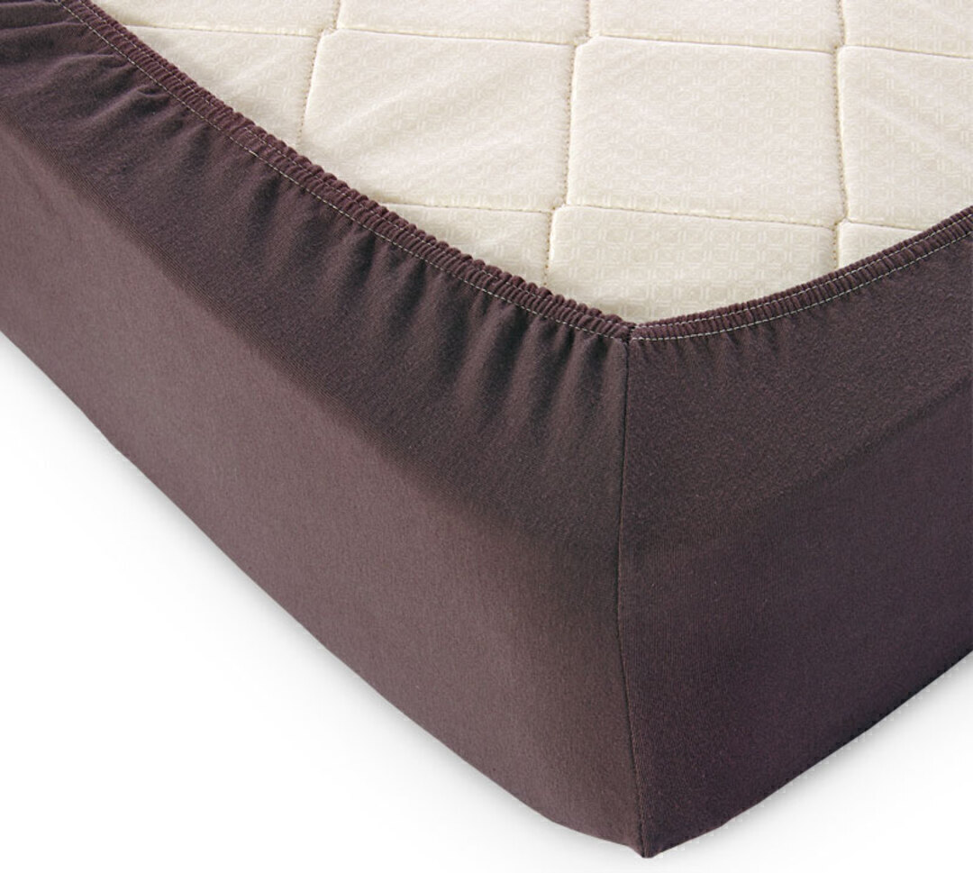 Простыня трикотажная на резинке 125гр борт 20 Текс-Дизайн 200*200, шоколадный евро