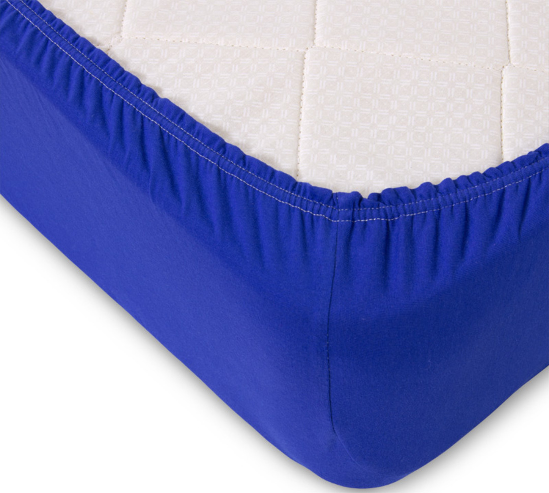 Простыня трикотажная на резинке 125гр борт 20 Текс-Дизайн 200*200, синий евро