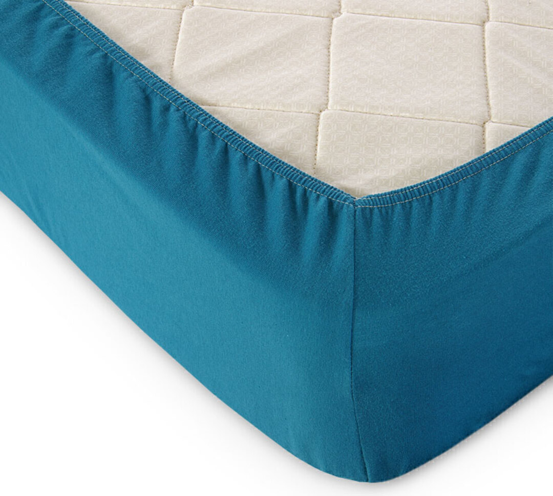 Простыня трикотажная на резинке 125гр борт 20 Текс-Дизайн 200*200, морская волна евро